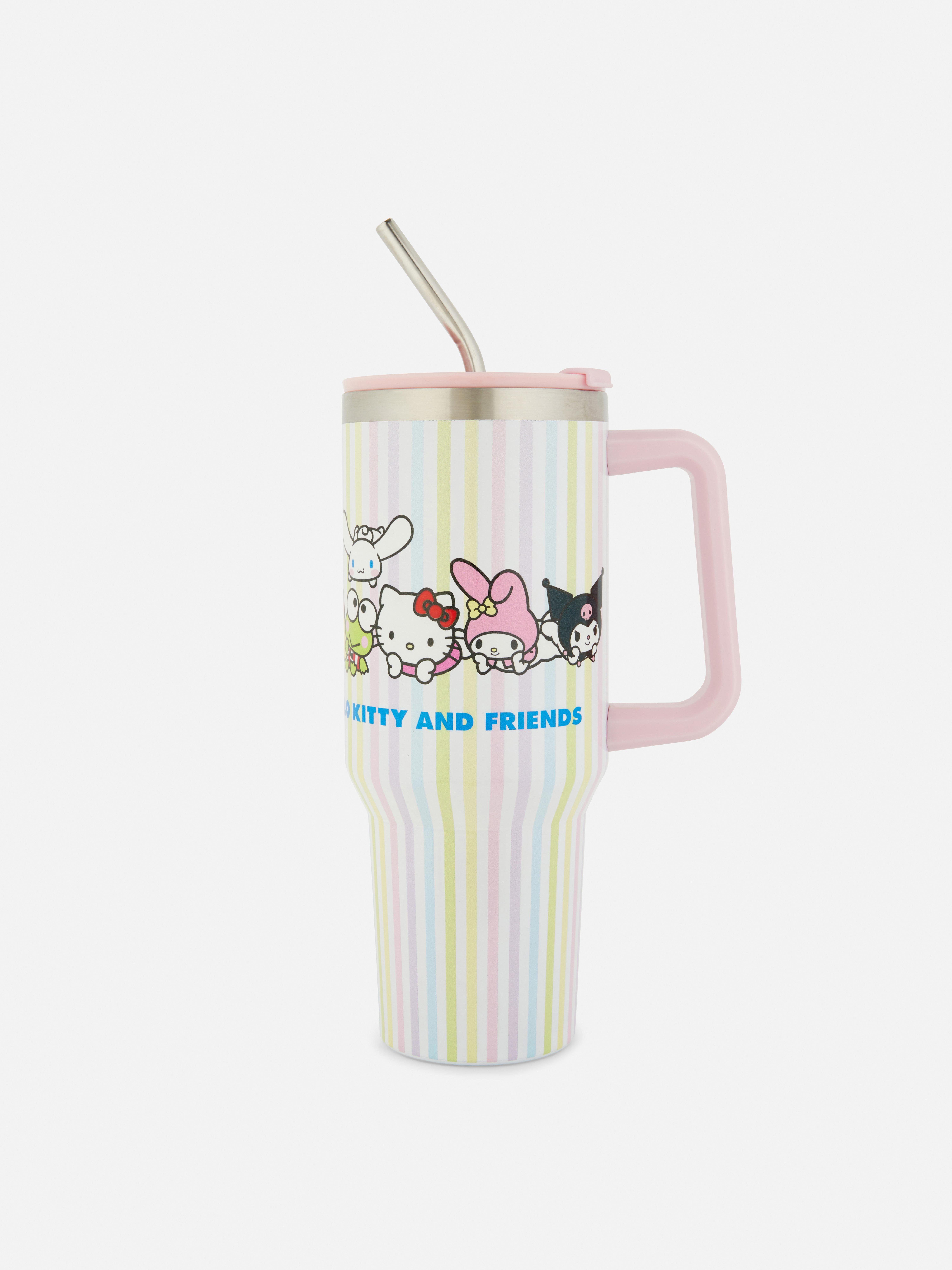 Kubek podróżny w paski z motywem Hello Kitty