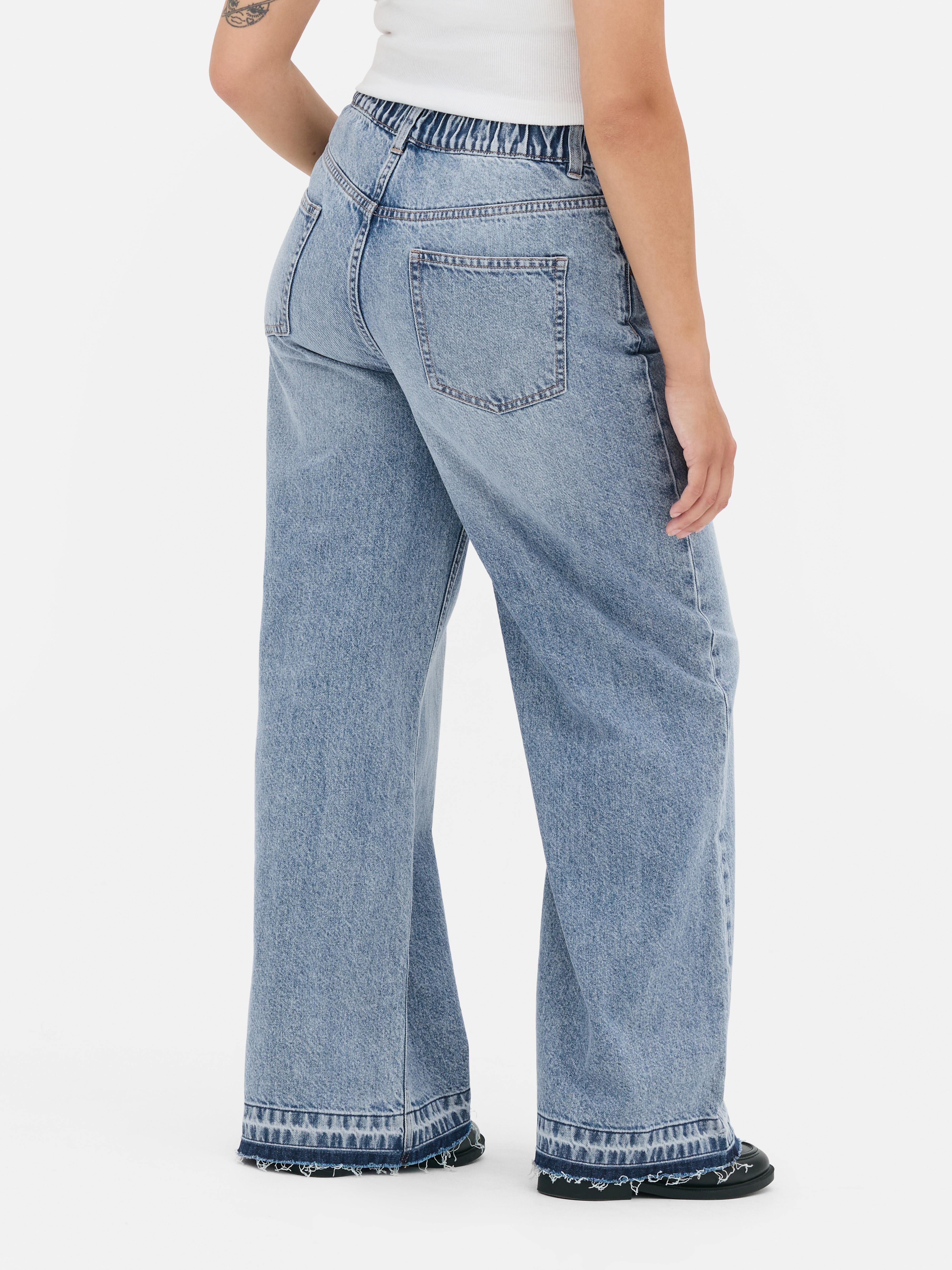 Women's Mid Blue Raw Hem Jeans | Primark