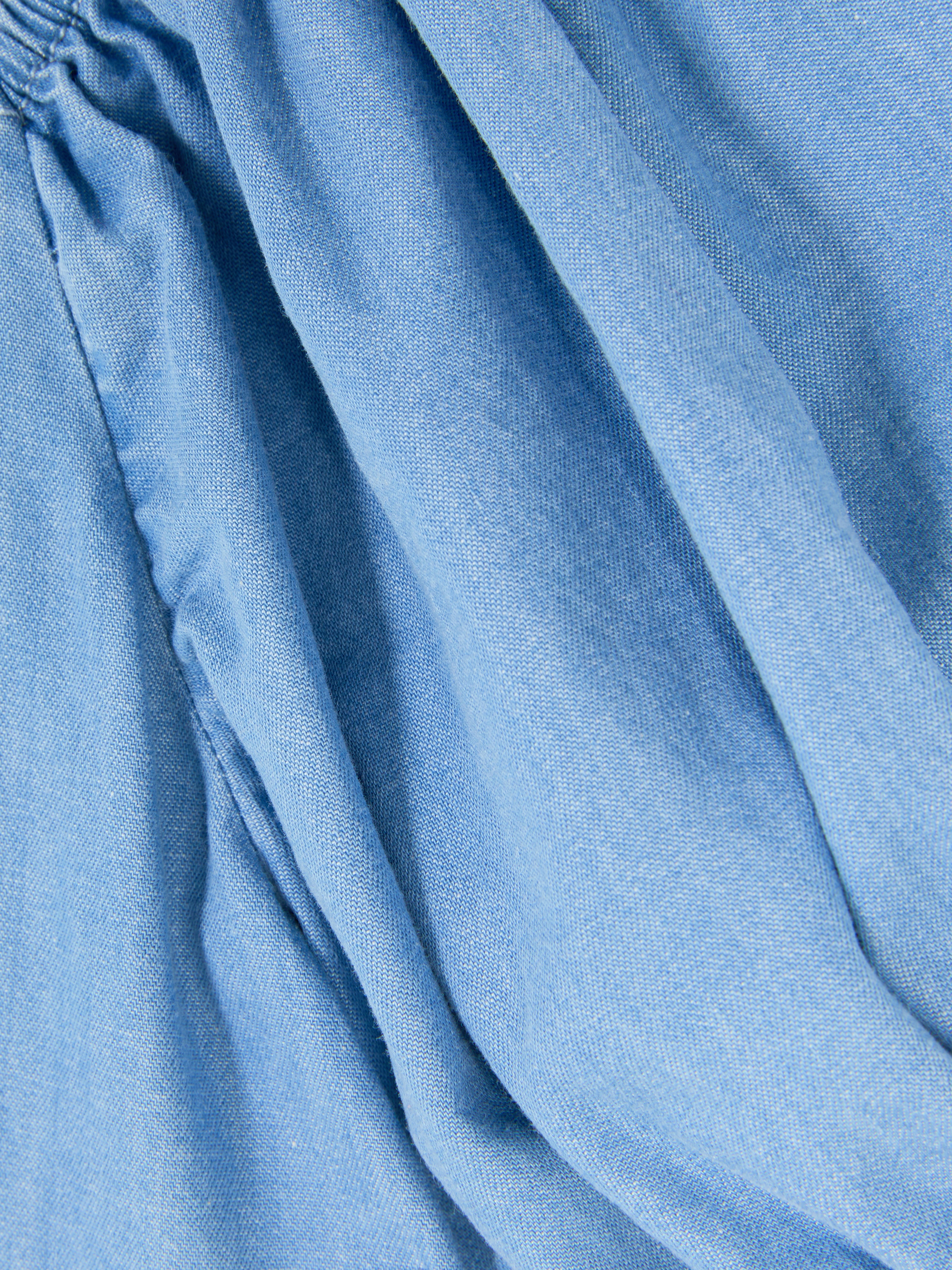 1,5-8 jr | Chambray blouse met pofmouwen
