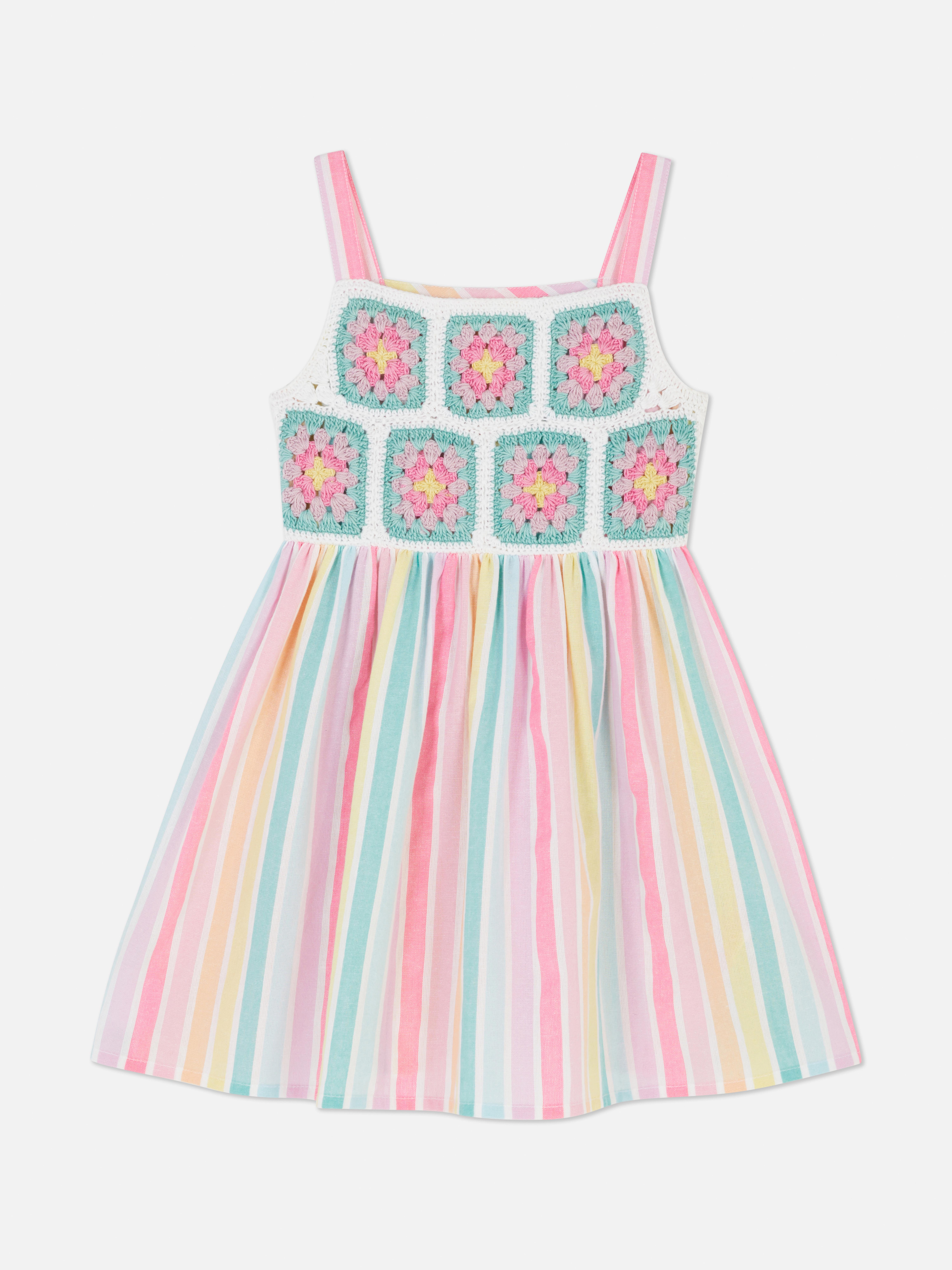 Vestido a rayas de ganchillo