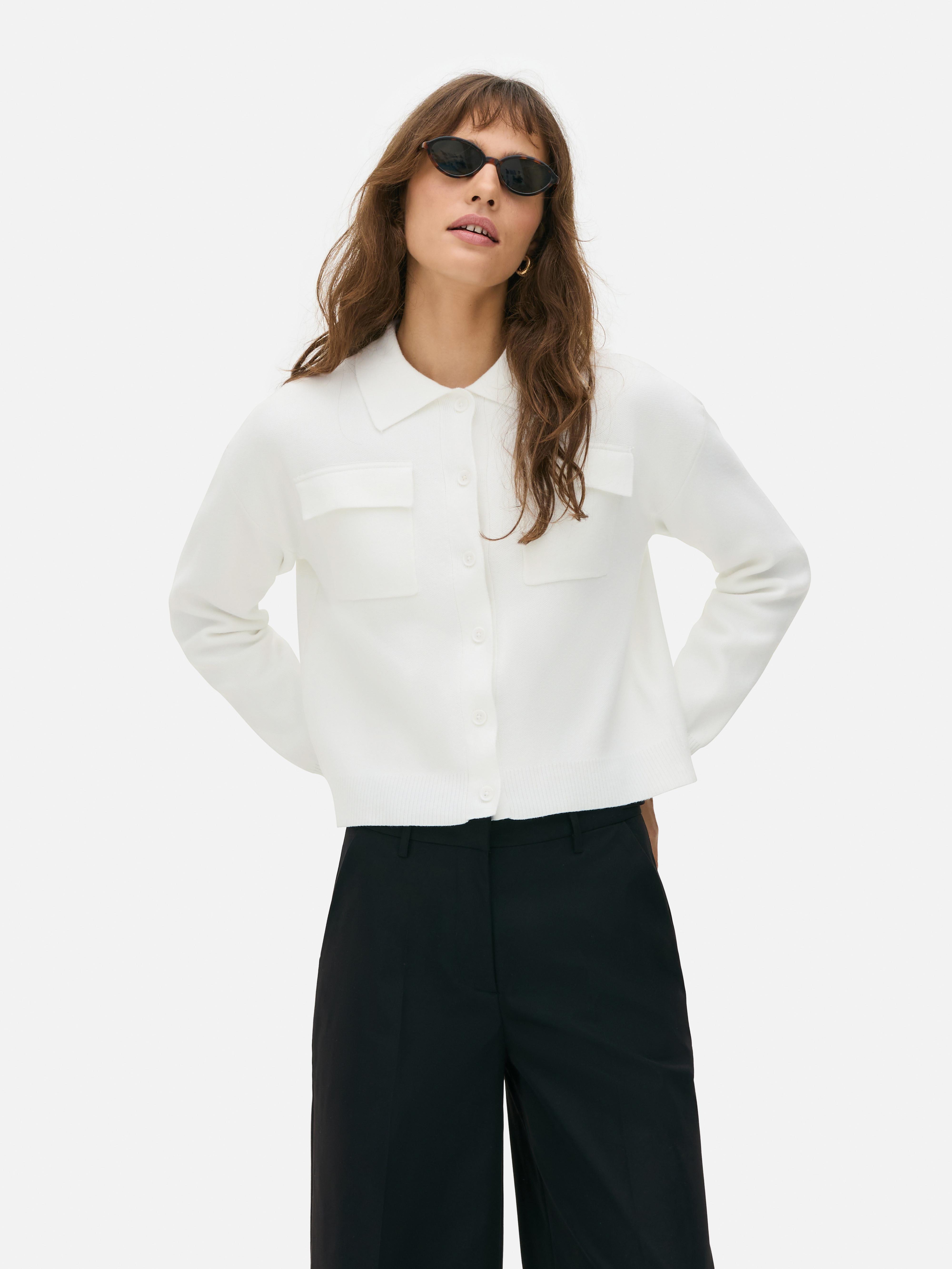 Knitted Patch Pocket Cardigan