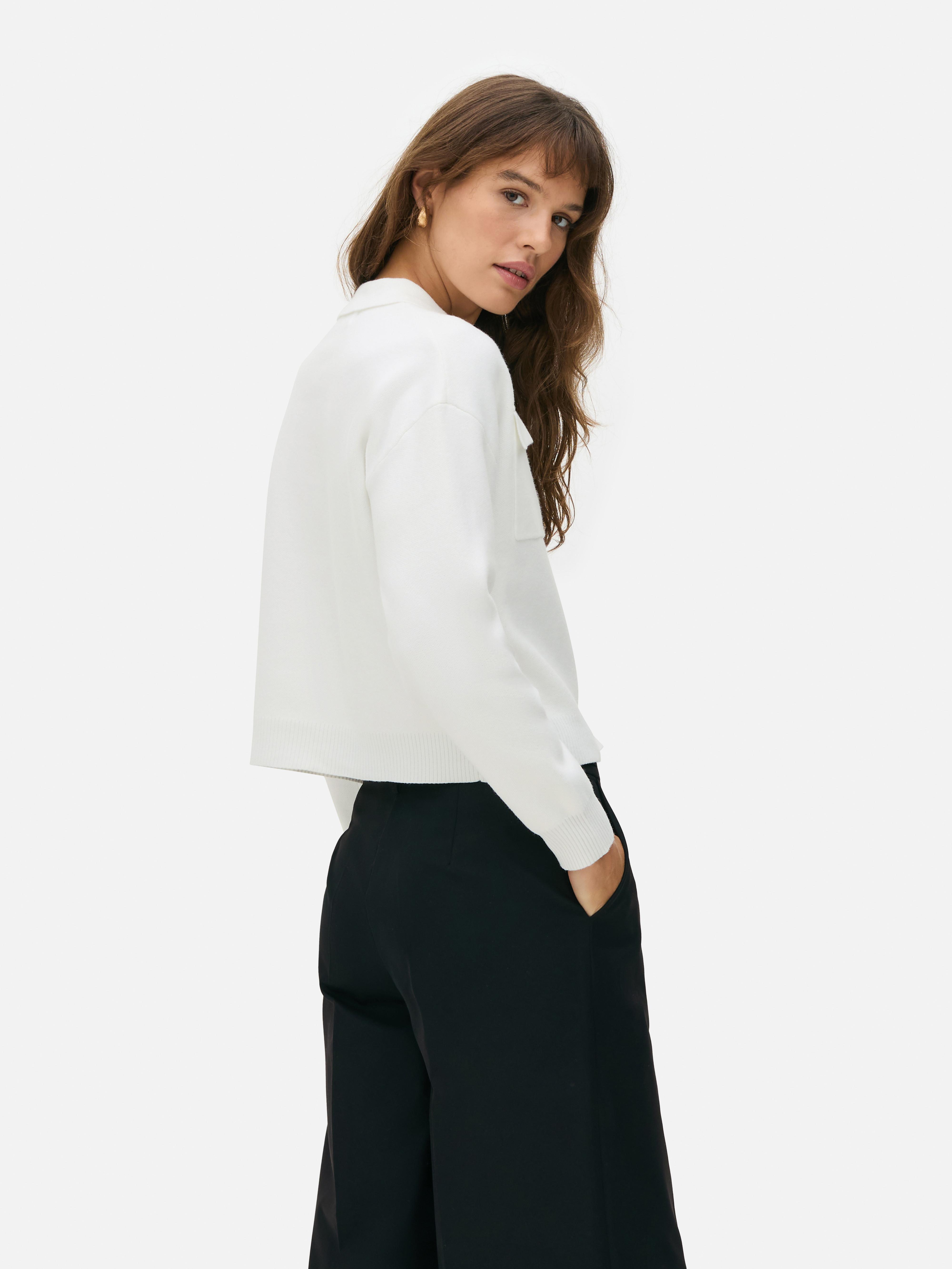 Knitted Patch Pocket Cardigan