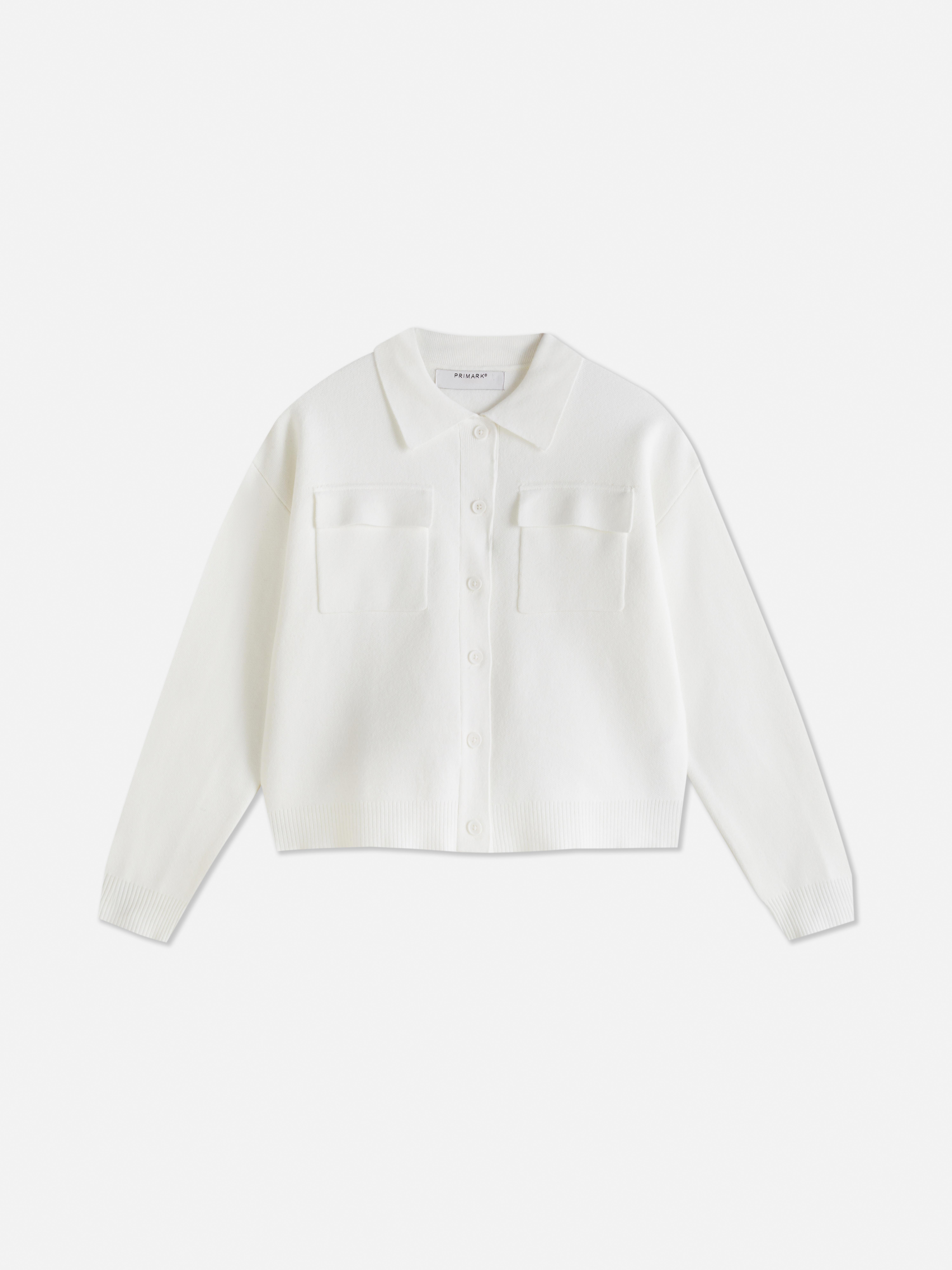 Knitted Patch Pocket Cardigan