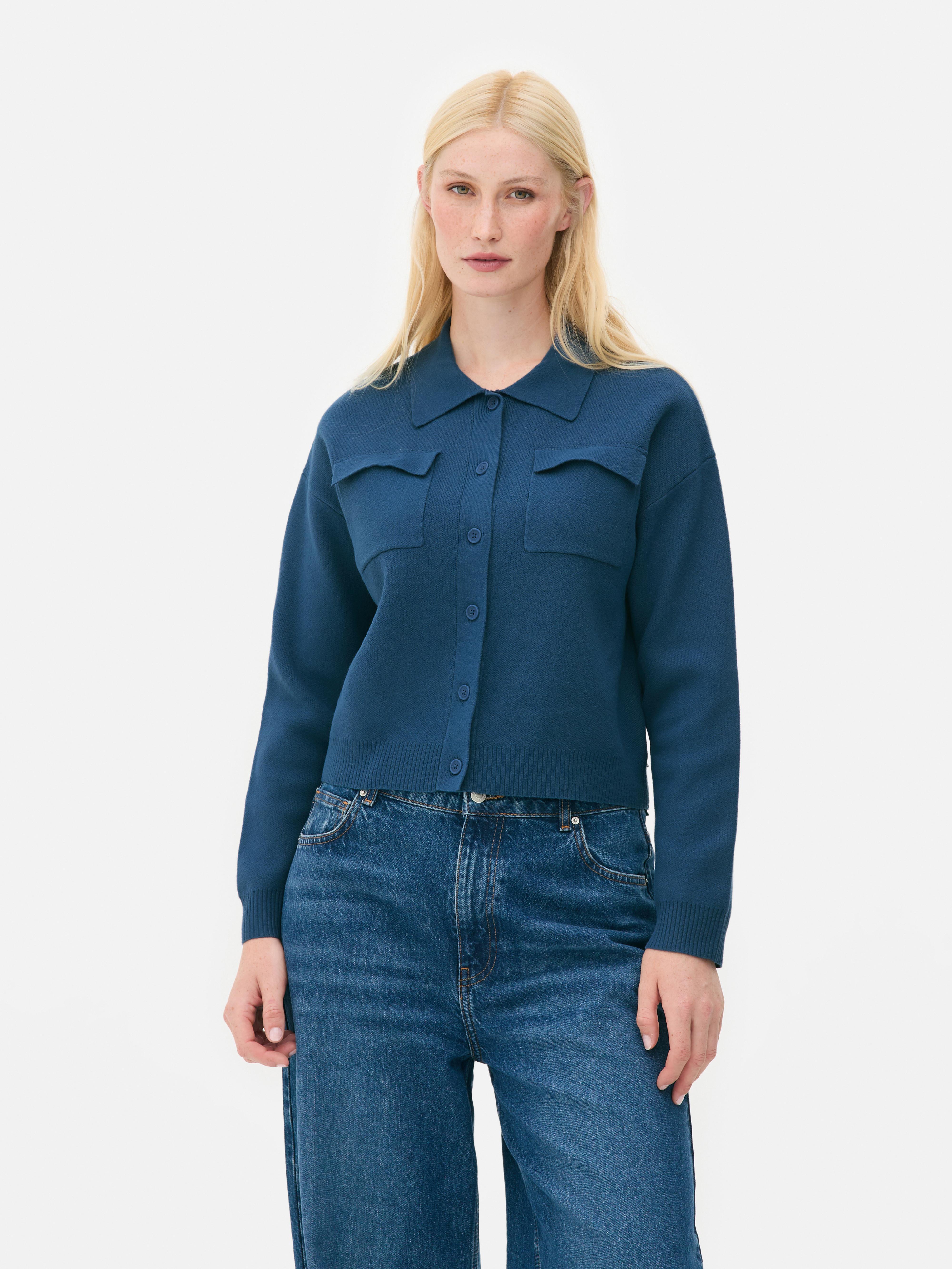 Knitted Patch Pocket Cardigan