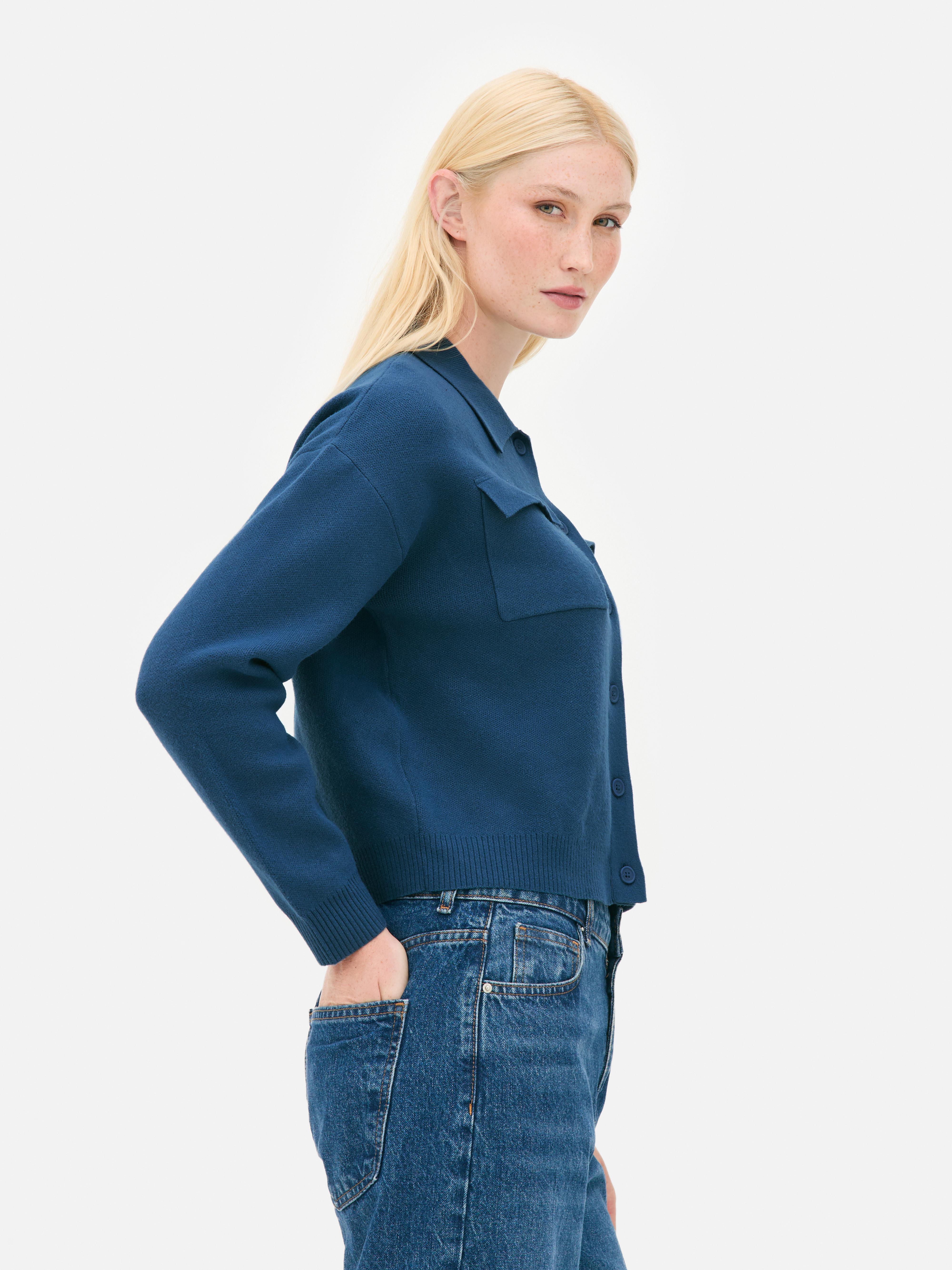 Knitted Patch Pocket Cardigan