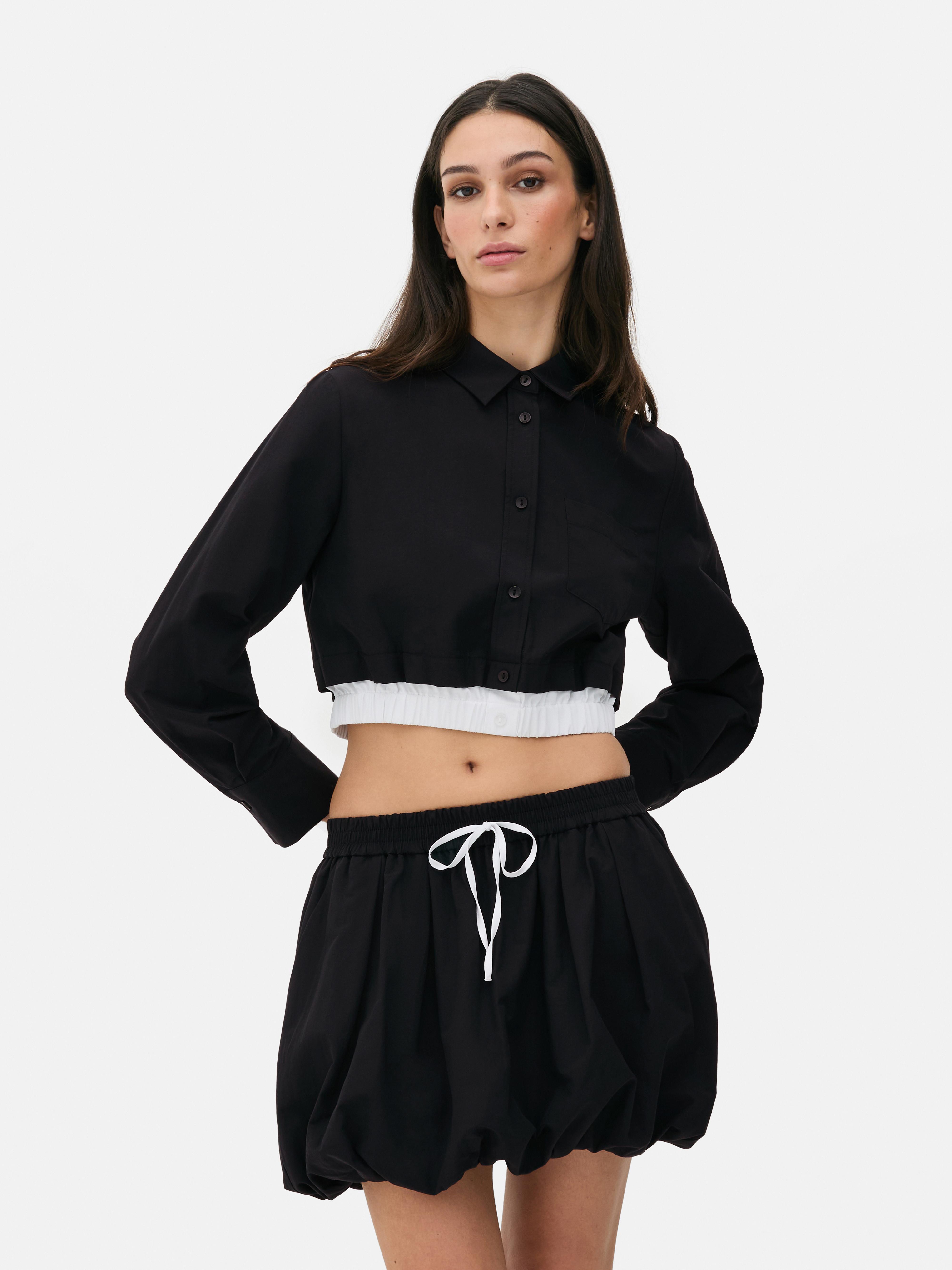 Cropped Waistband Shirt
