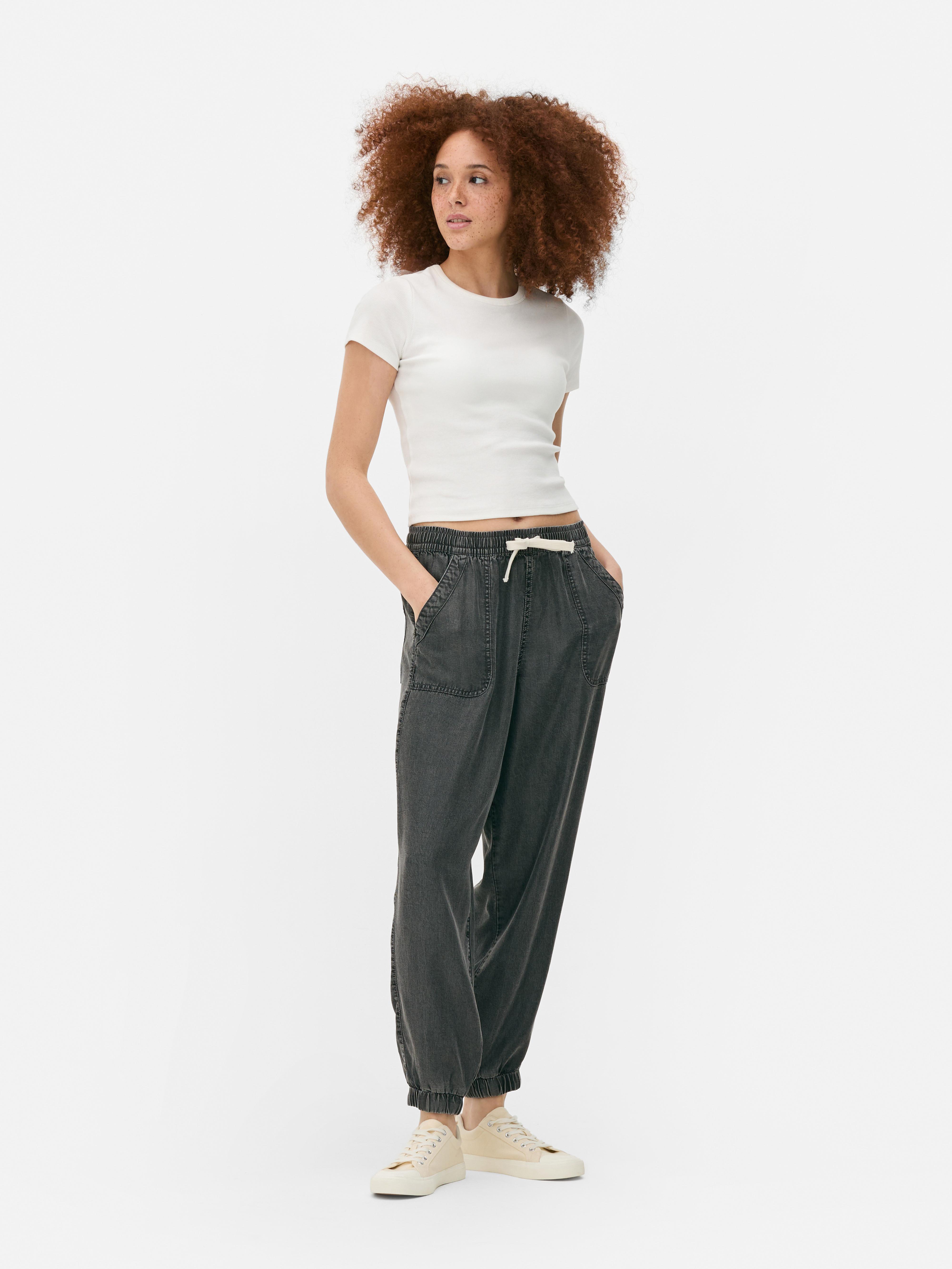 Women's Charcoal Low Rise Cuffed Joggers | Primark