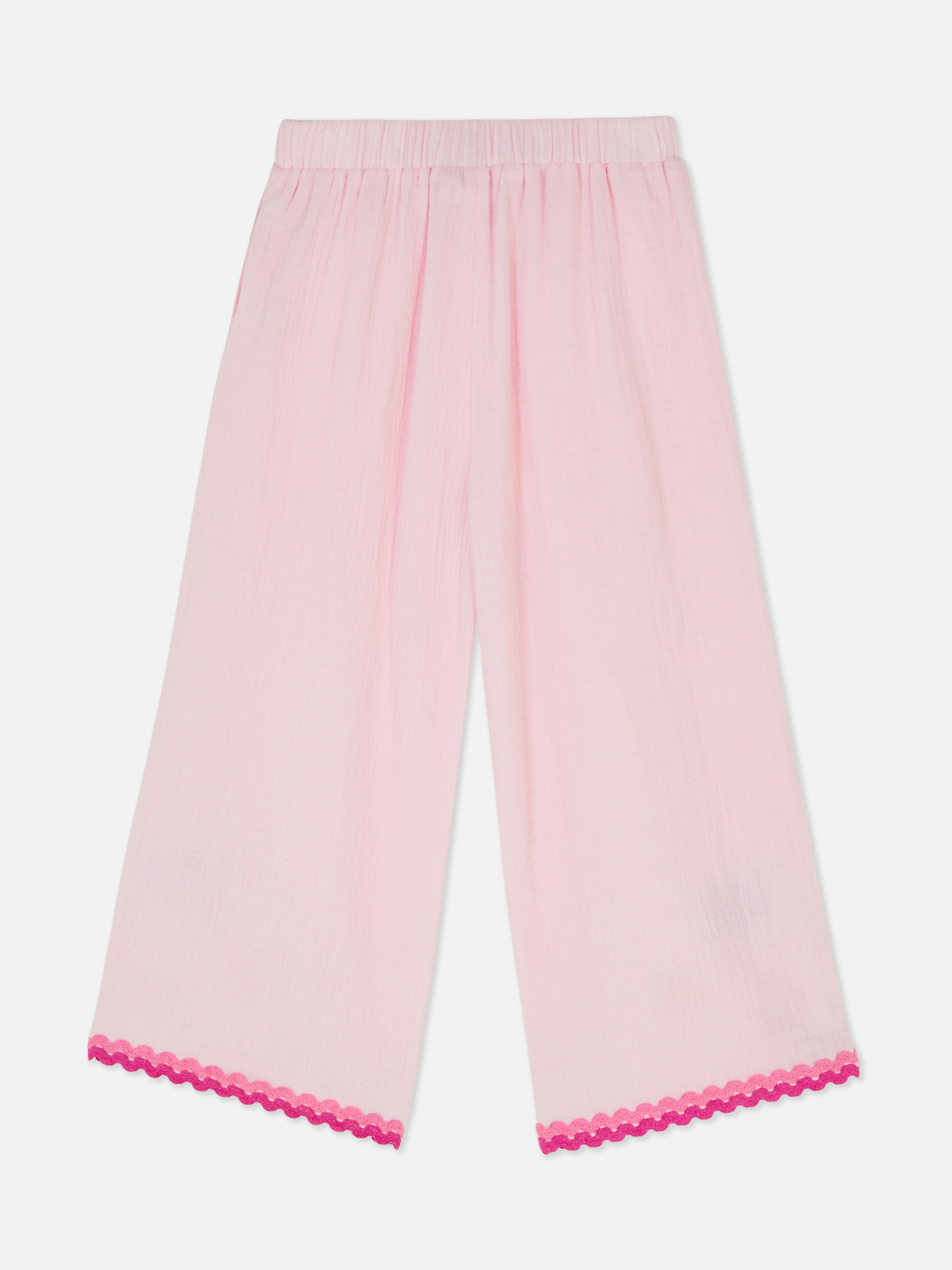 Pantalones bordados con cinturilla elástica