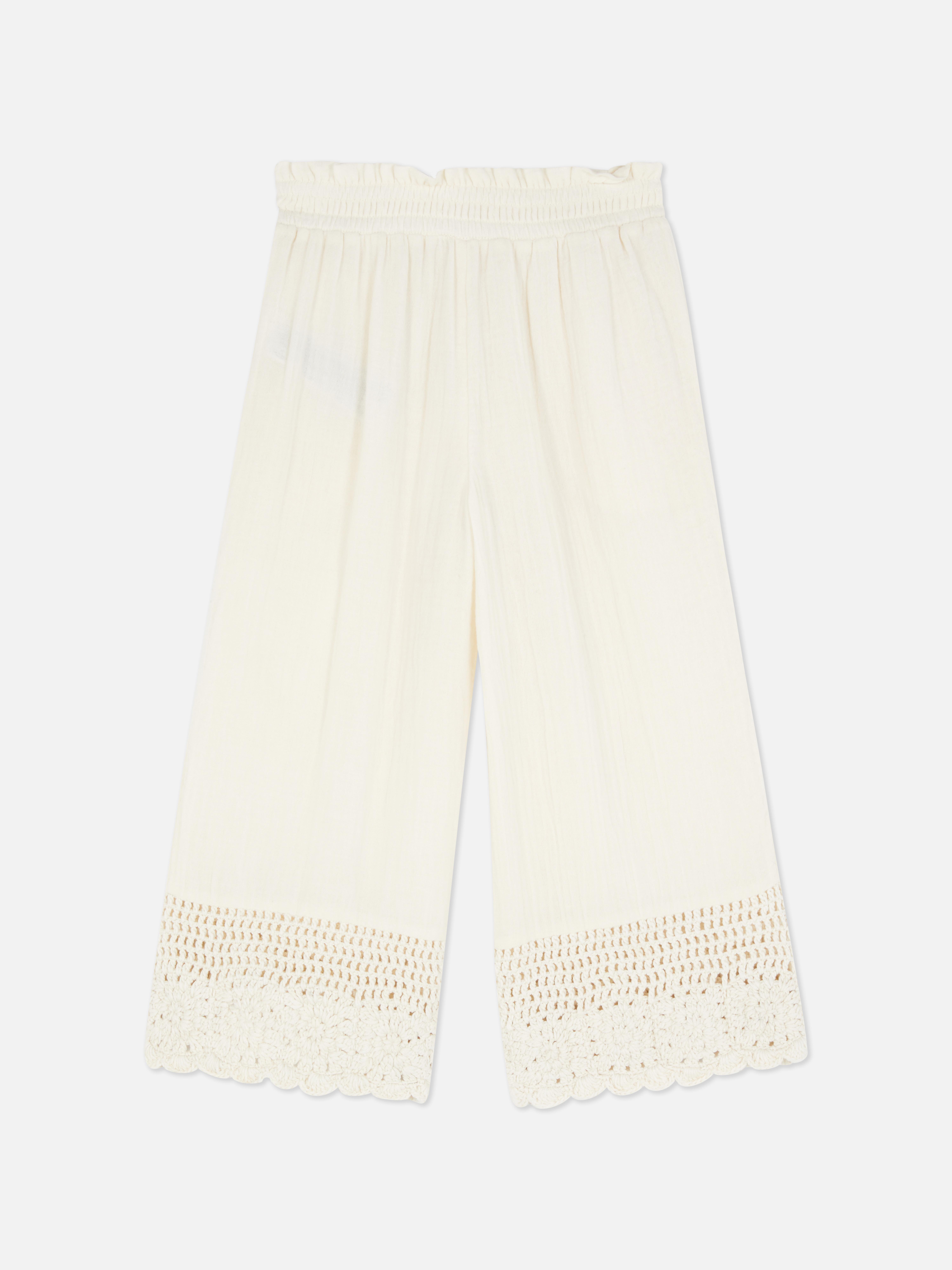 Gehaakte broek met wijde pijpen