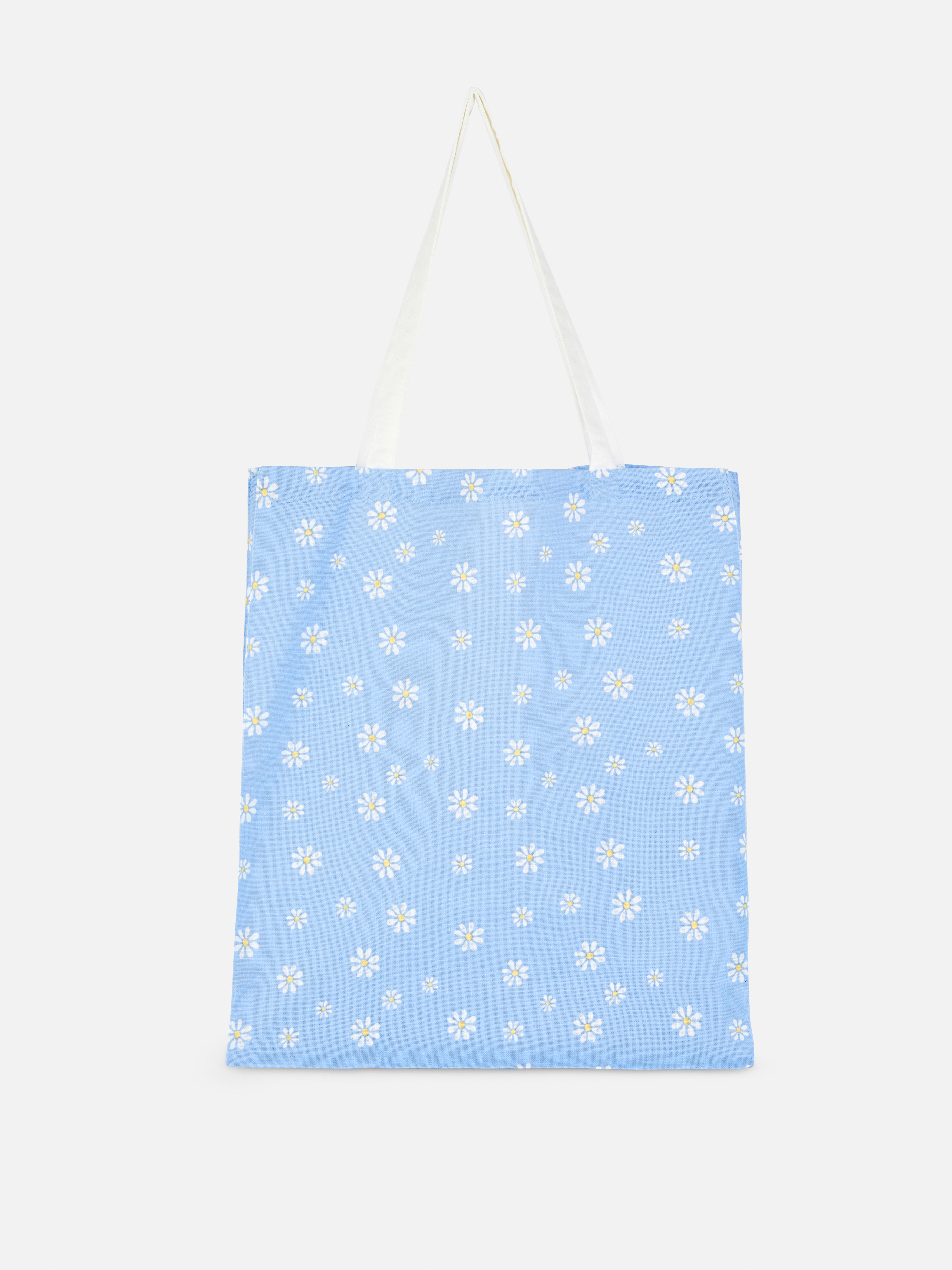 Herbruikbare canvas tas met madeliefjesprint