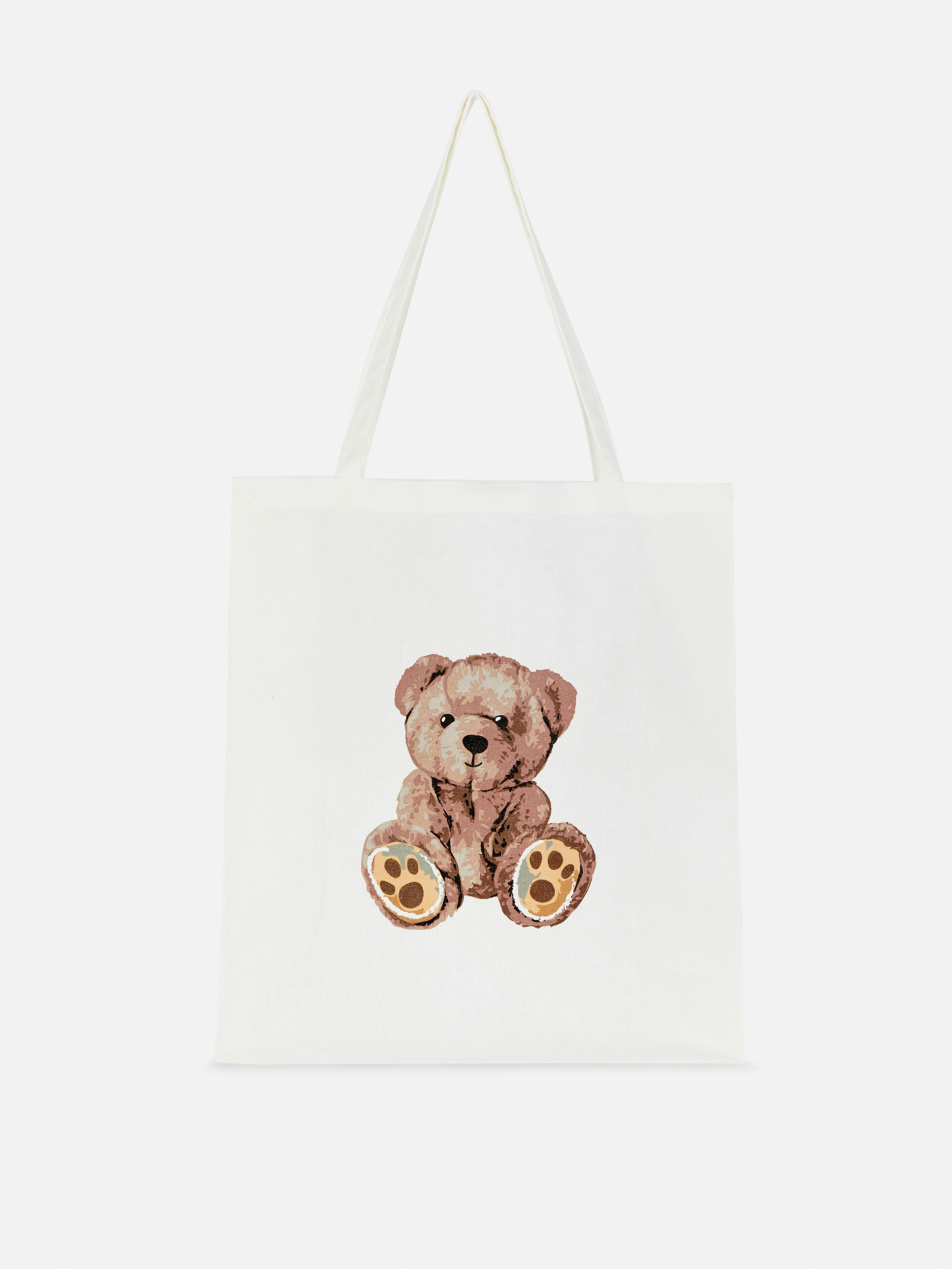 Herbruikbare canvas tas met teddybeerontwerp