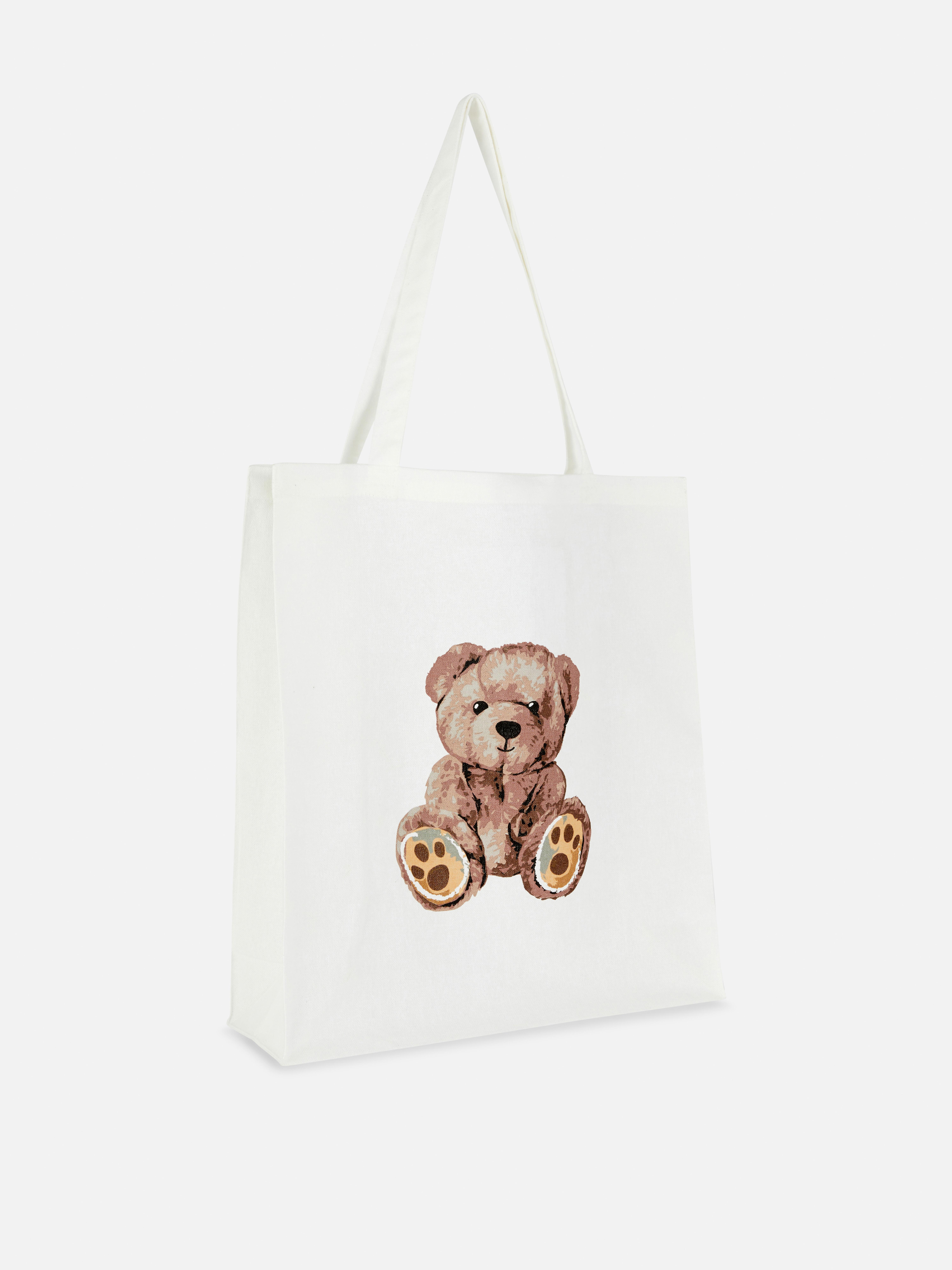 Herbruikbare canvas tas met teddybeerontwerp