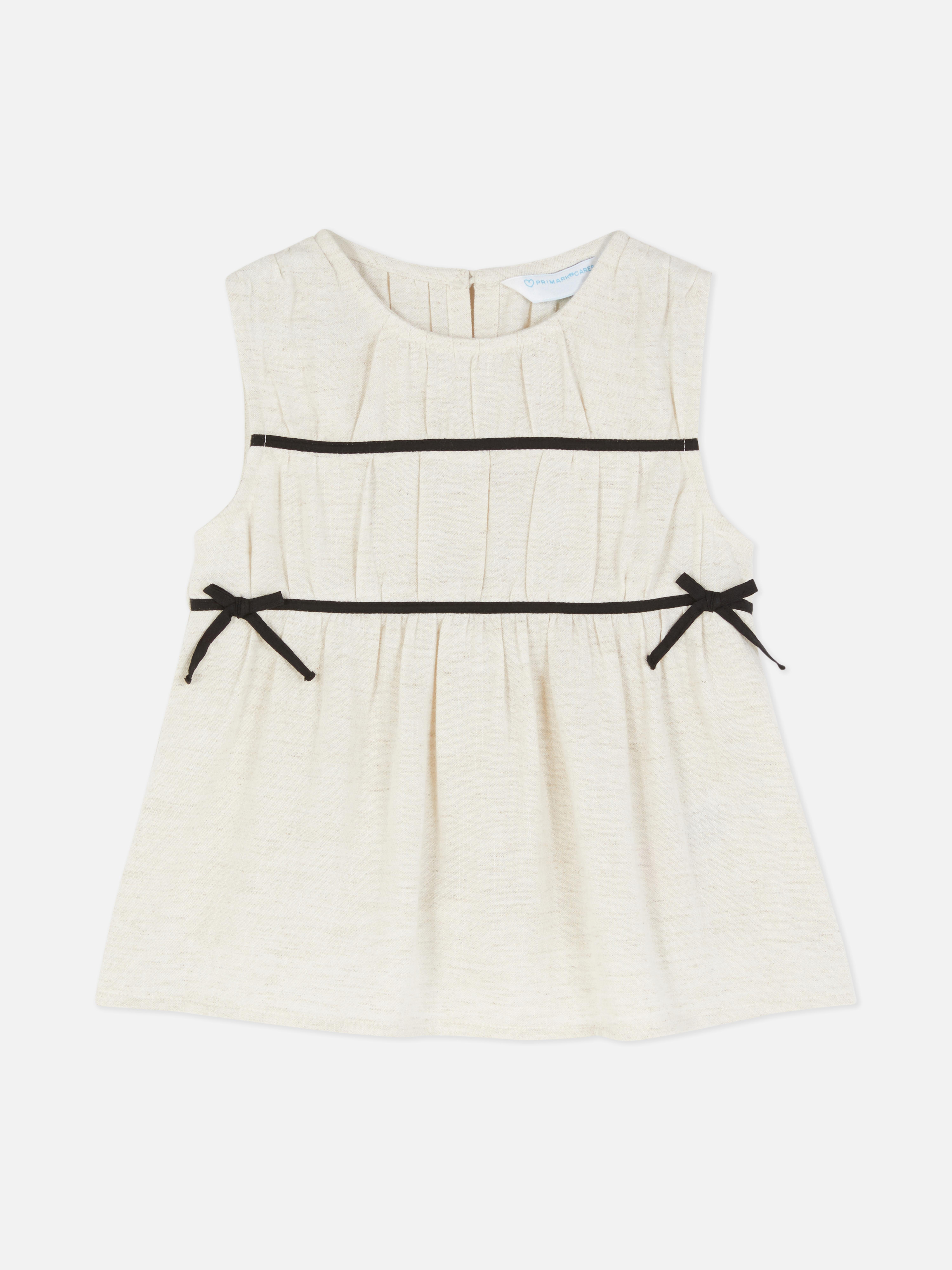 Ärmellose Bluse mit Schleife