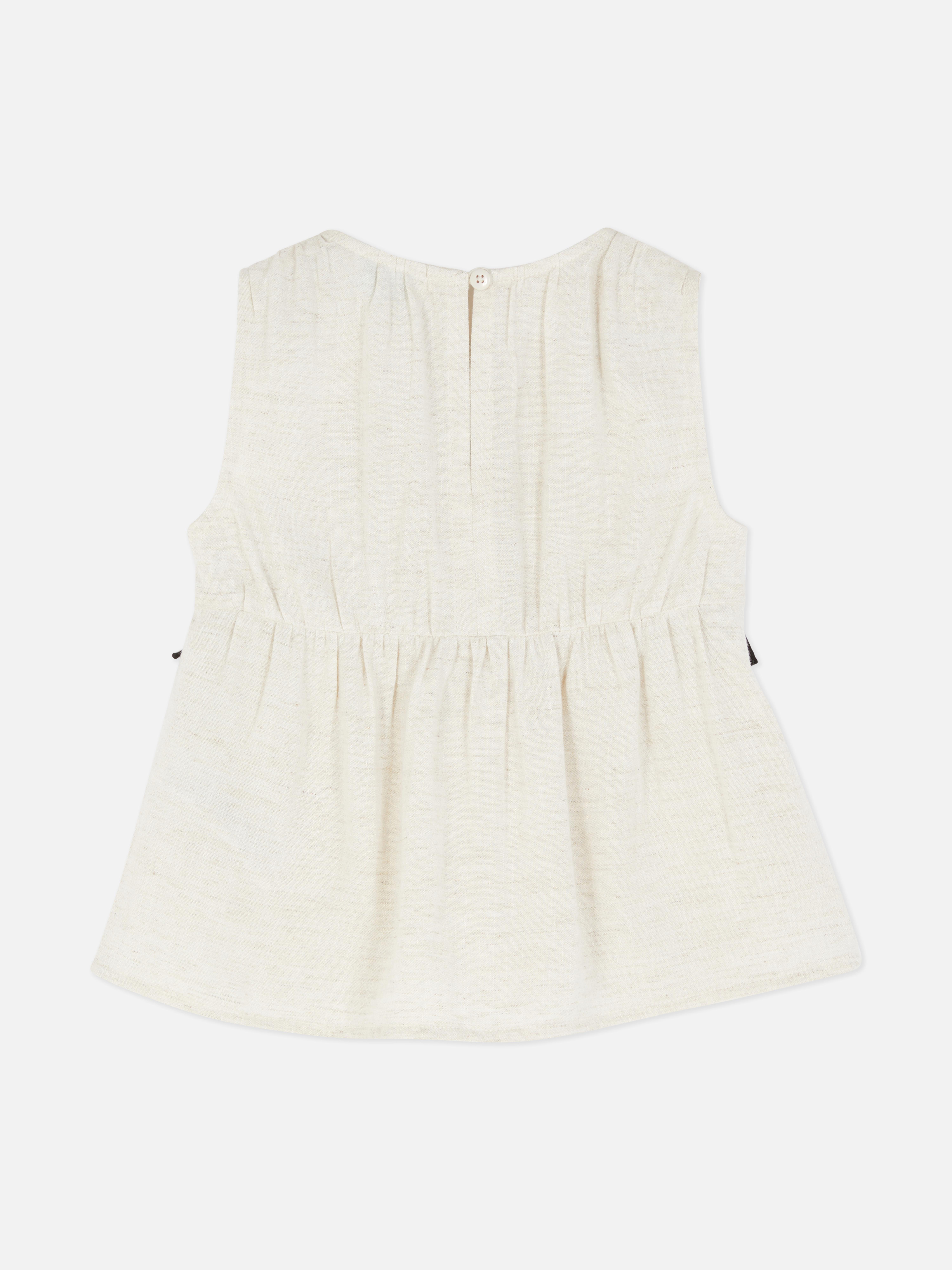 Ärmellose Bluse mit Schleife