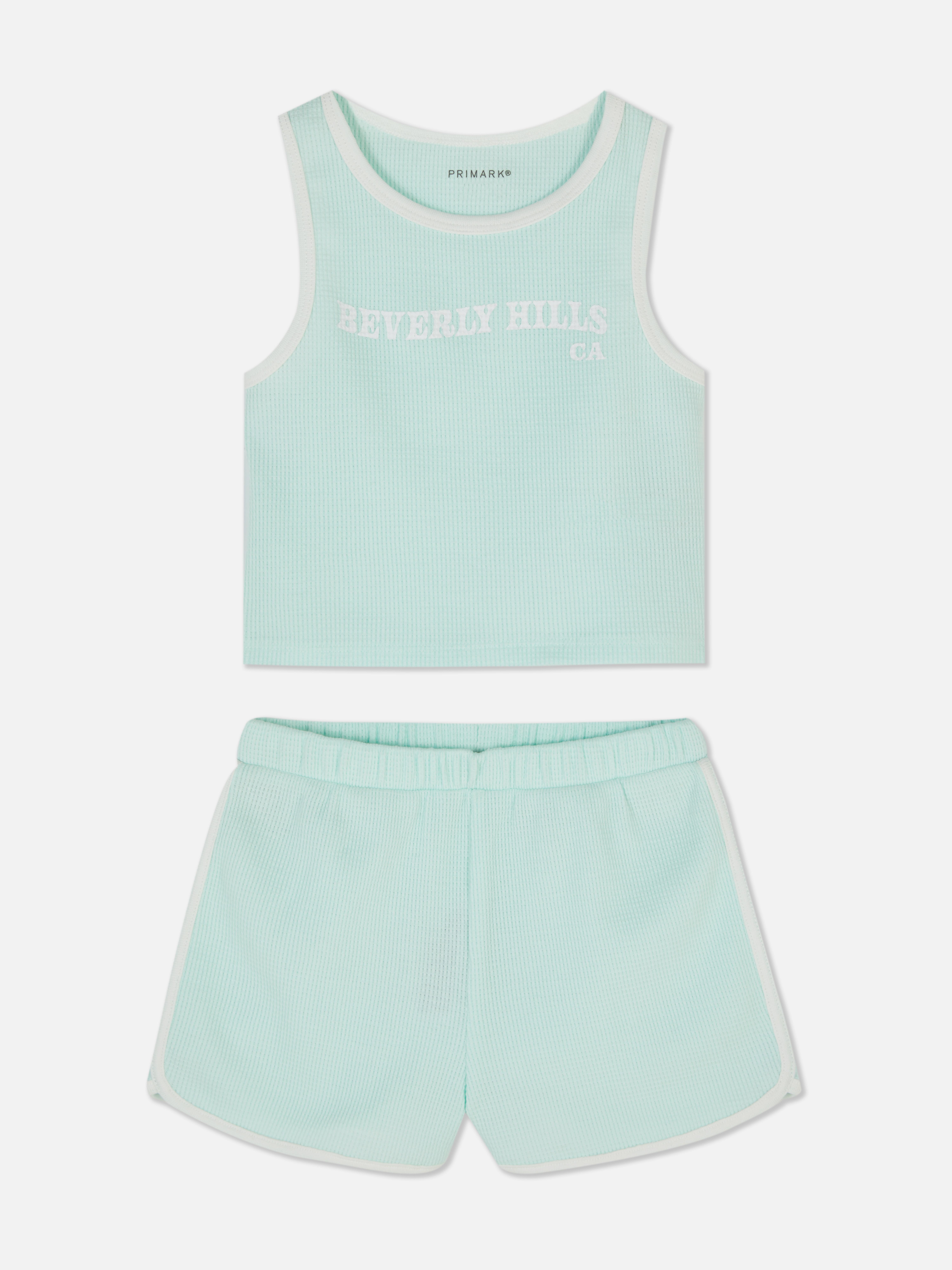 Set van hemd en short met wafeltextuur