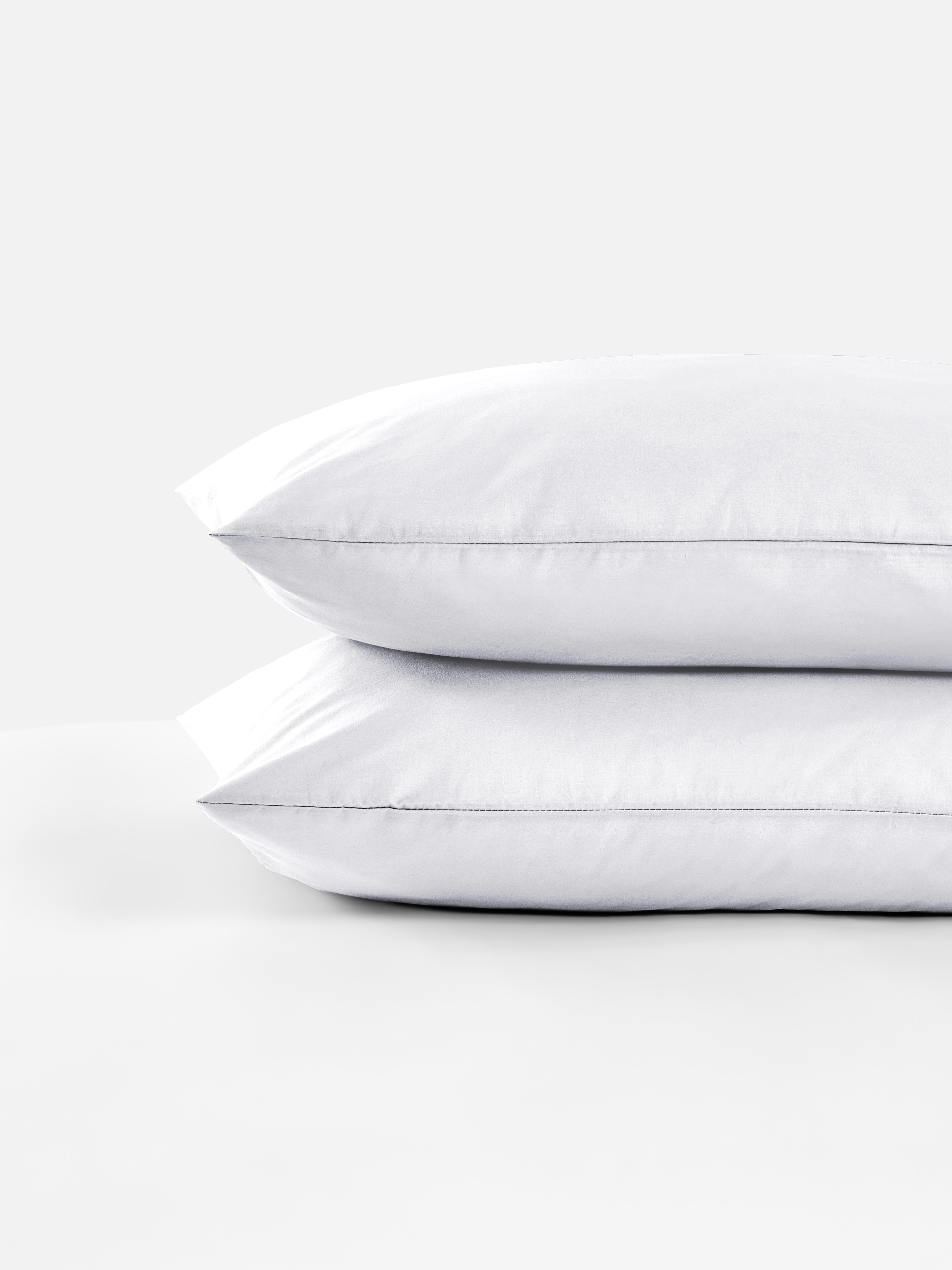 Lot de 2 taies d'oreiller en satin Blanc