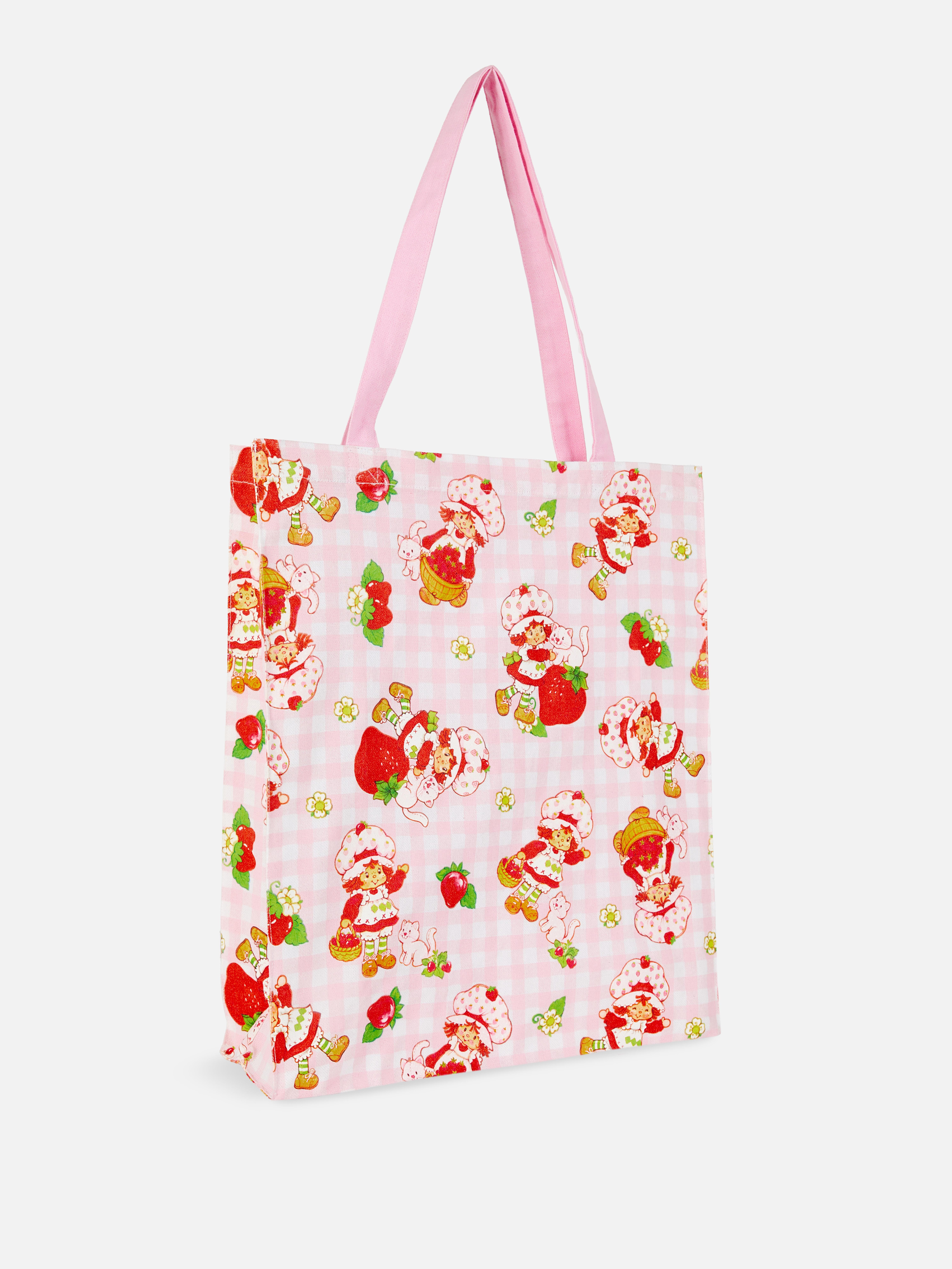 Strawberry Print Canvas Bag