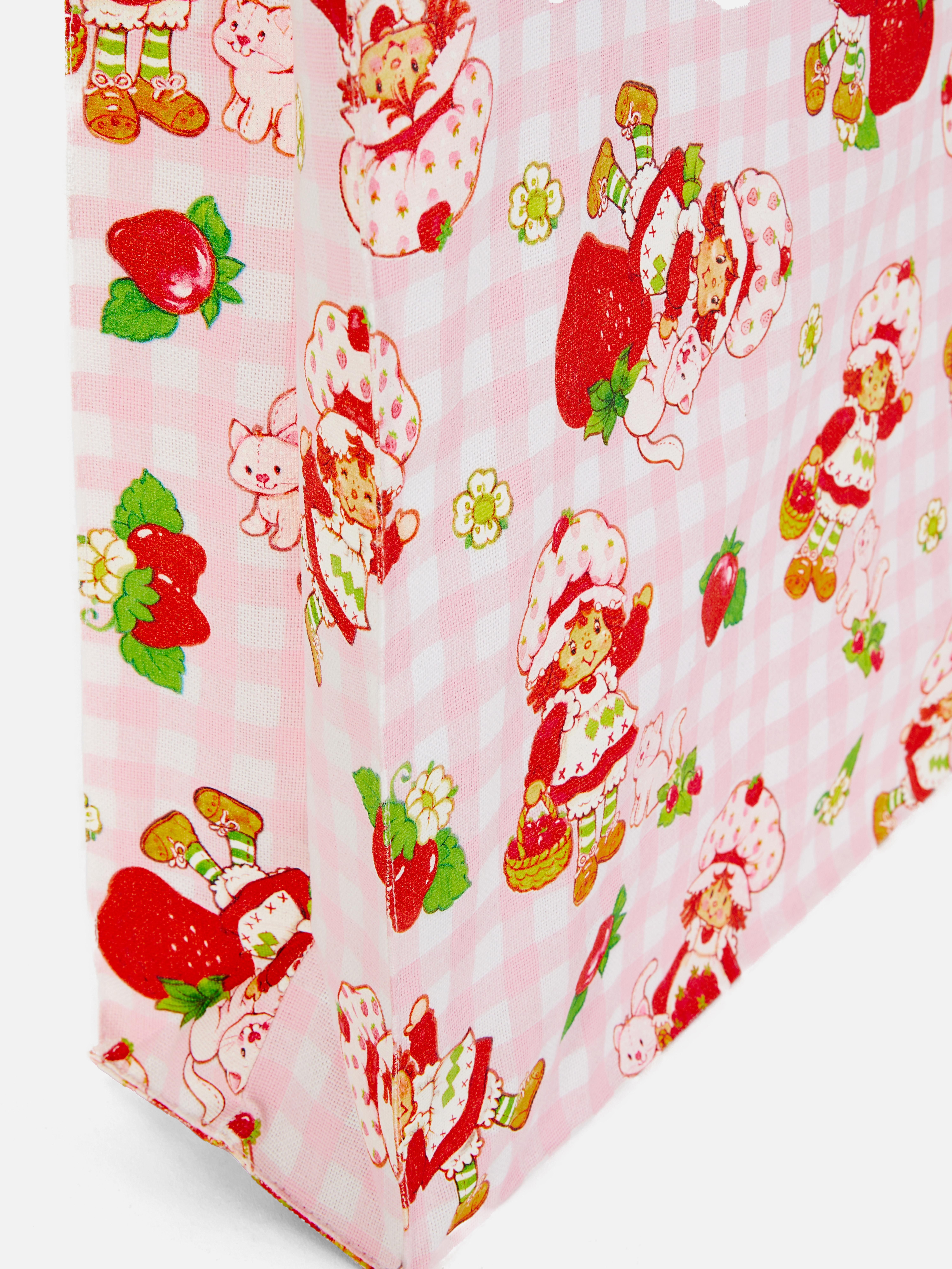 Strawberry Print Canvas Bag