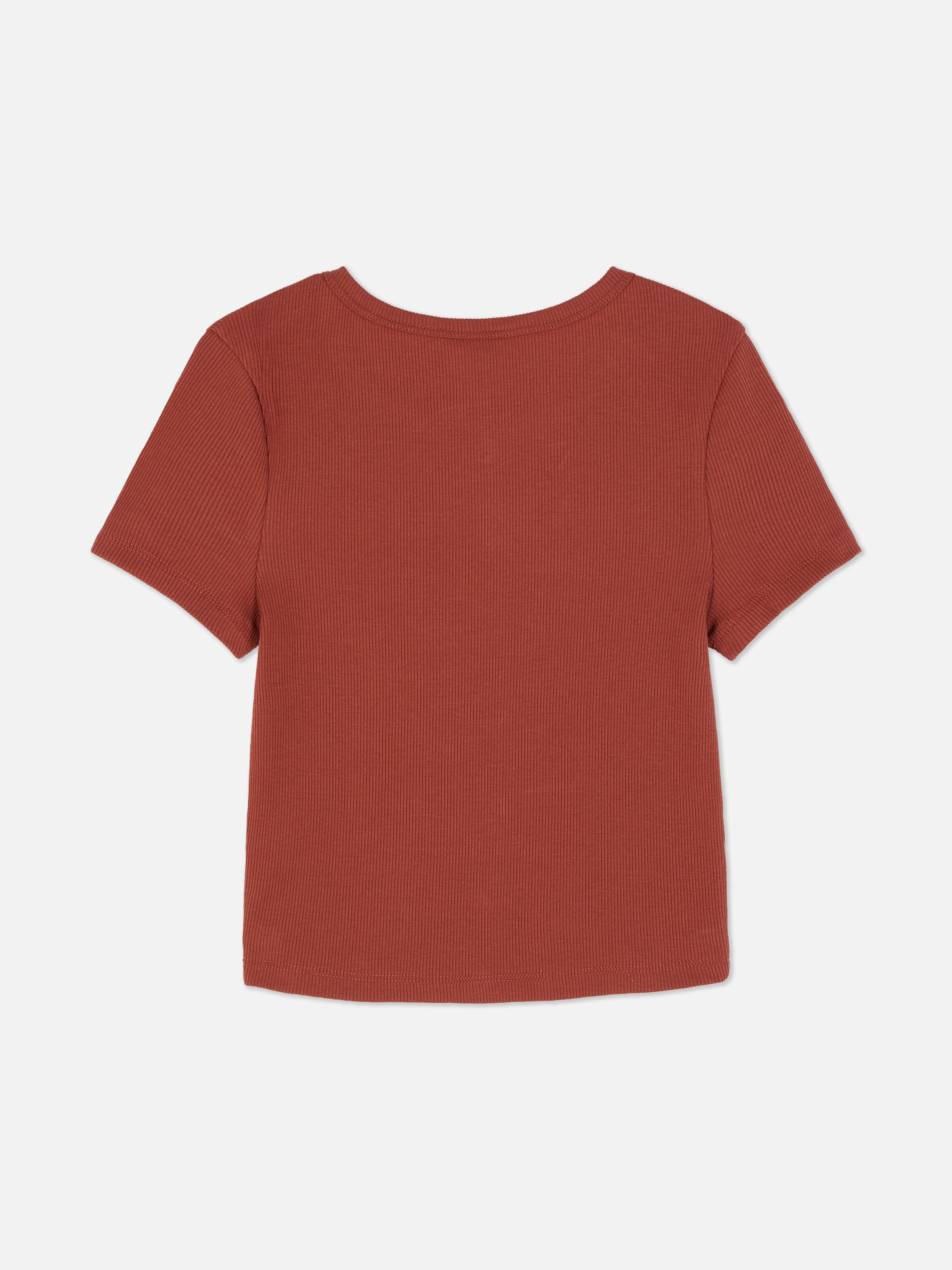 T-shirt côtelé à manches courtes