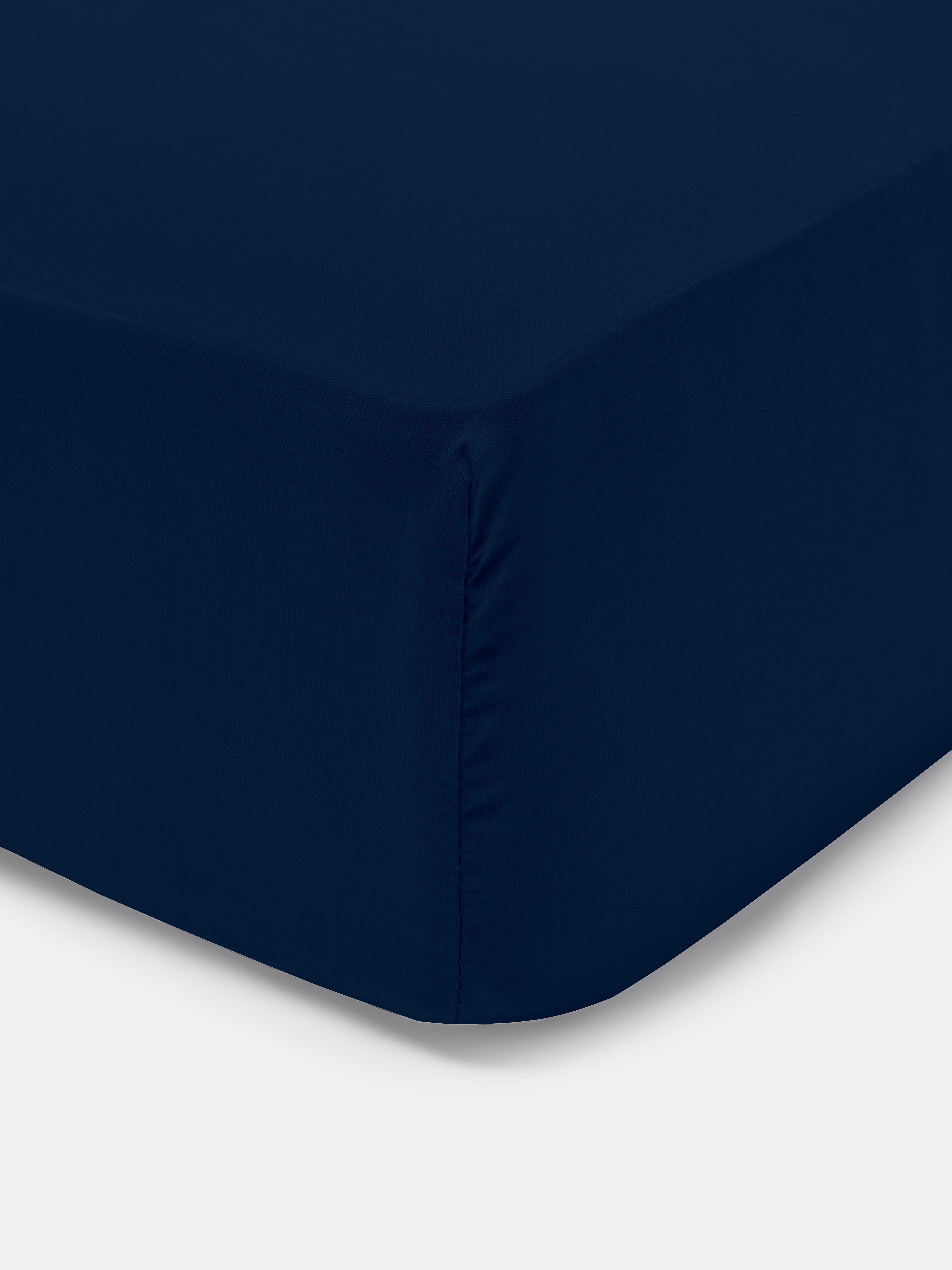 Superkingsize hoeslaken van satinet Marineblauw