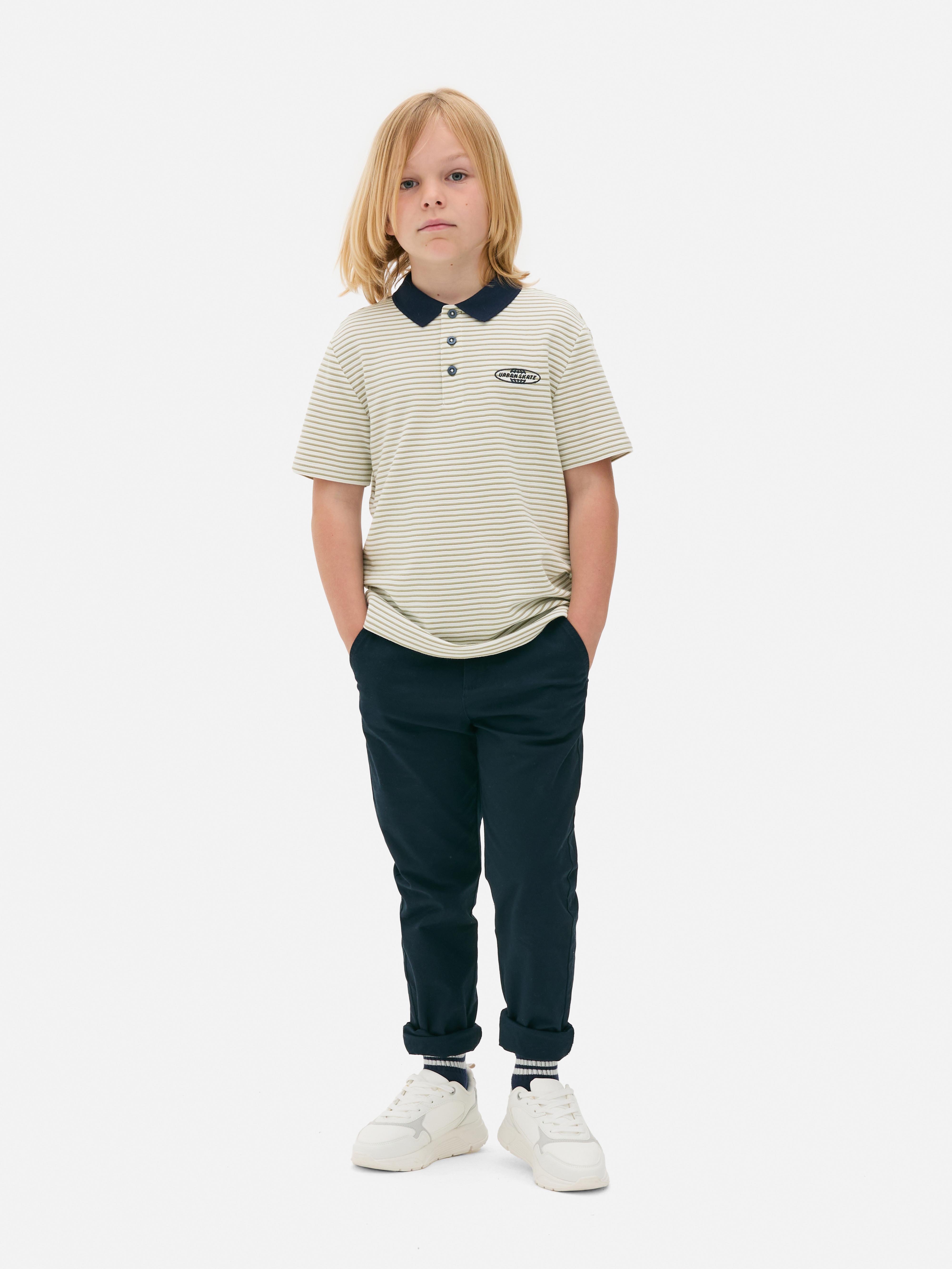 Tricou polo cu mânecă scurtă și dungi