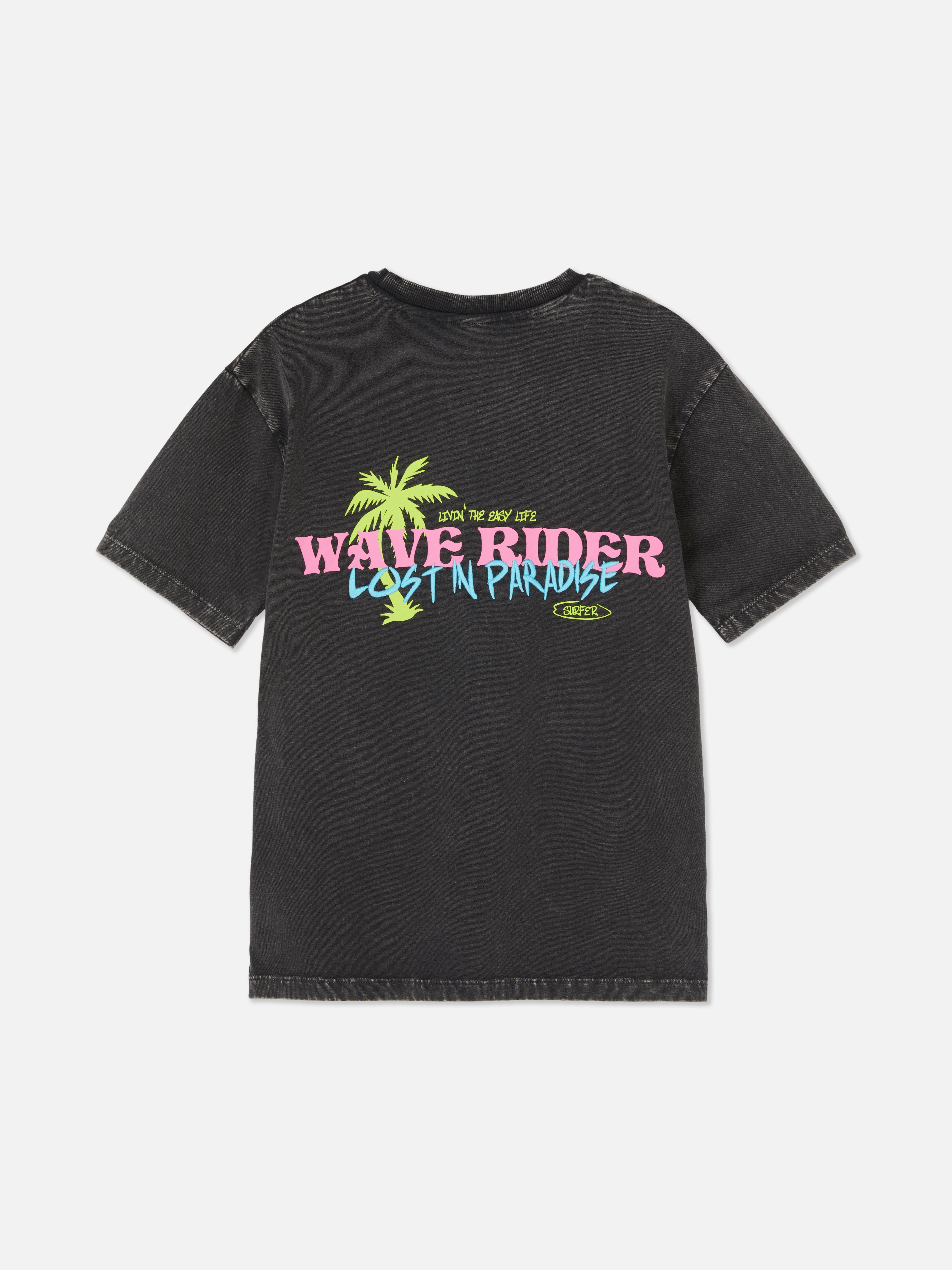 Boys Black Distressed Graphic T-Shirt | Primark