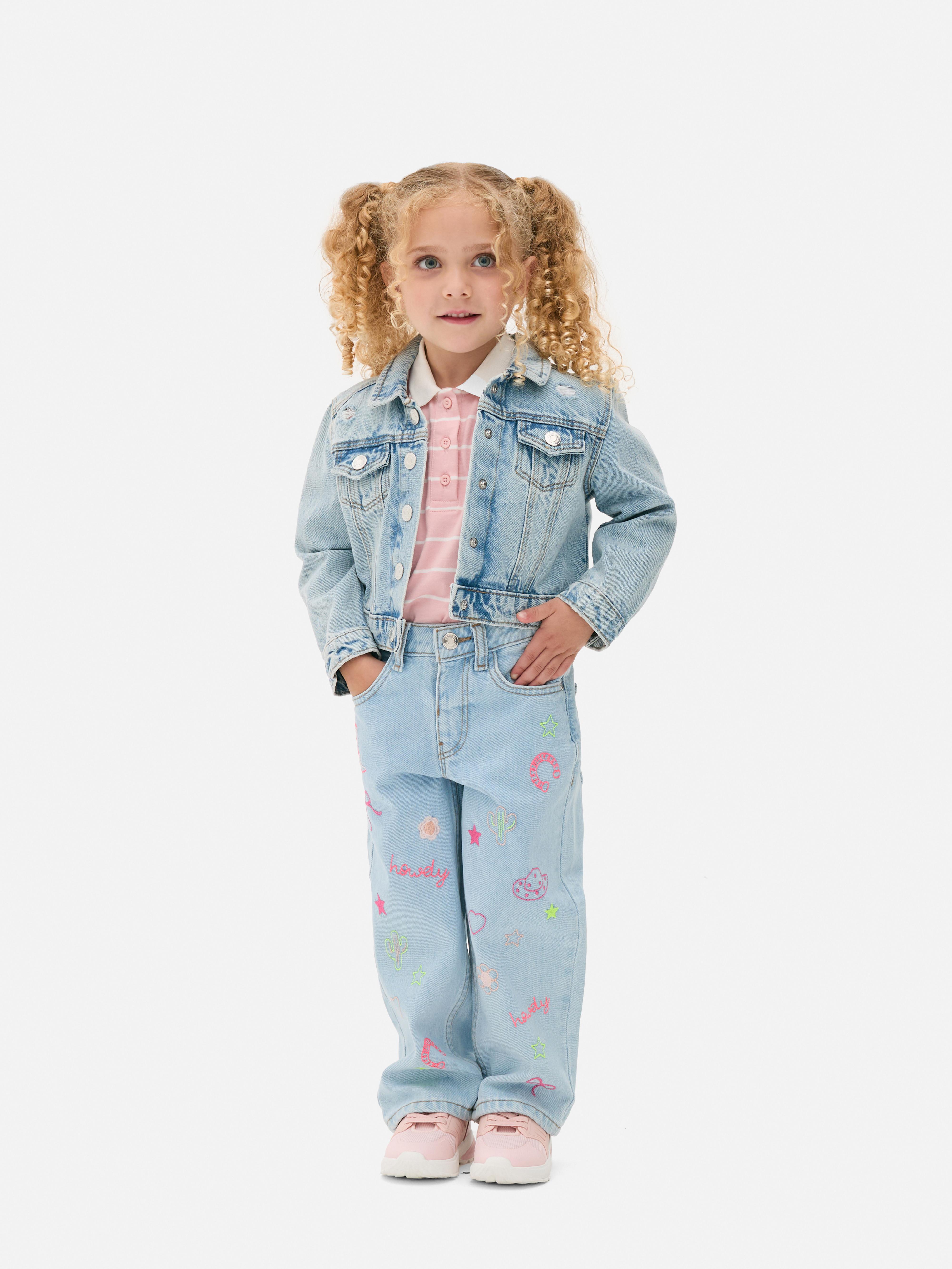 Bestickte Jeans mit geradem Bein