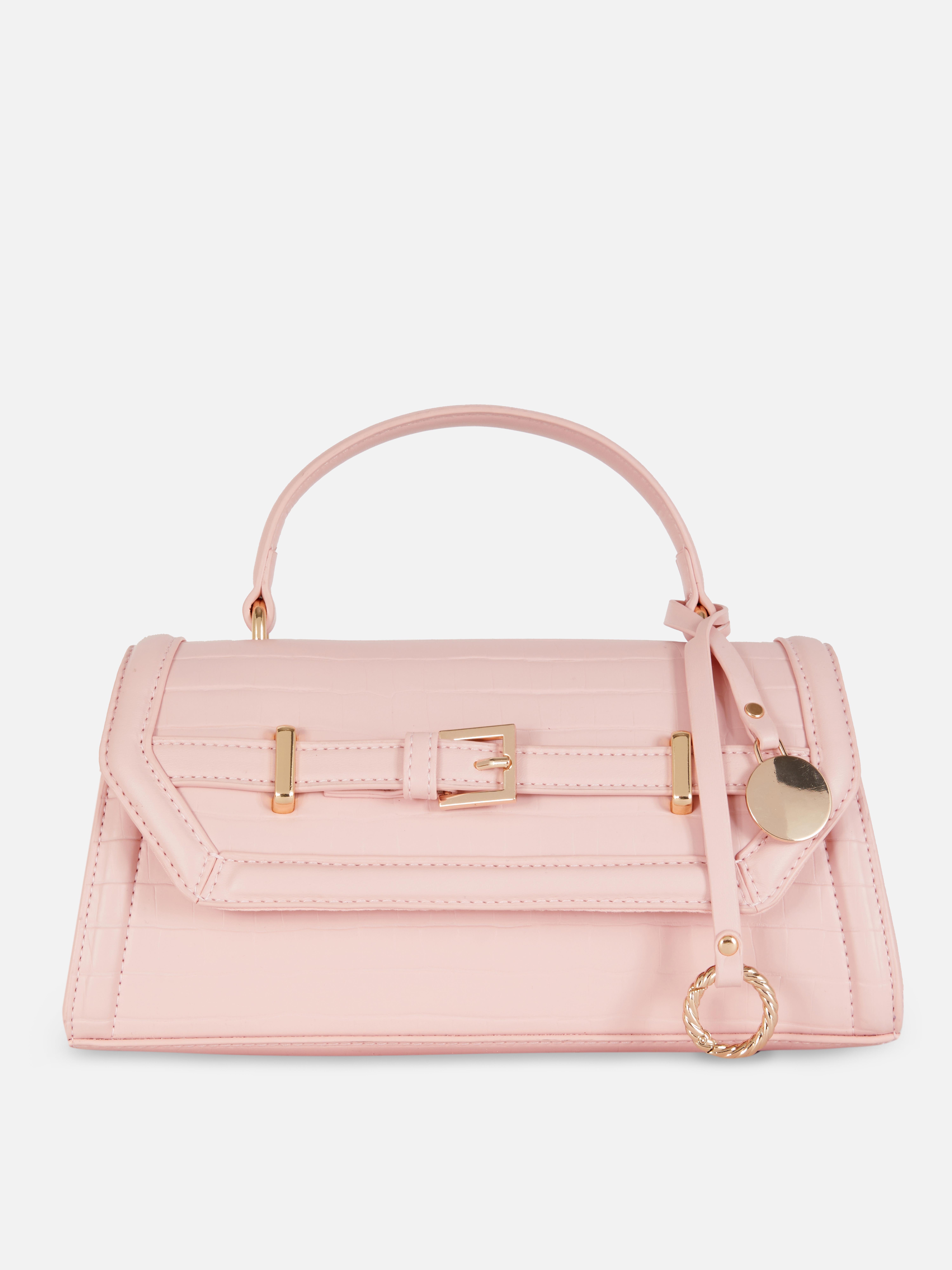 Borsa con cinturino effetto coccodrillo