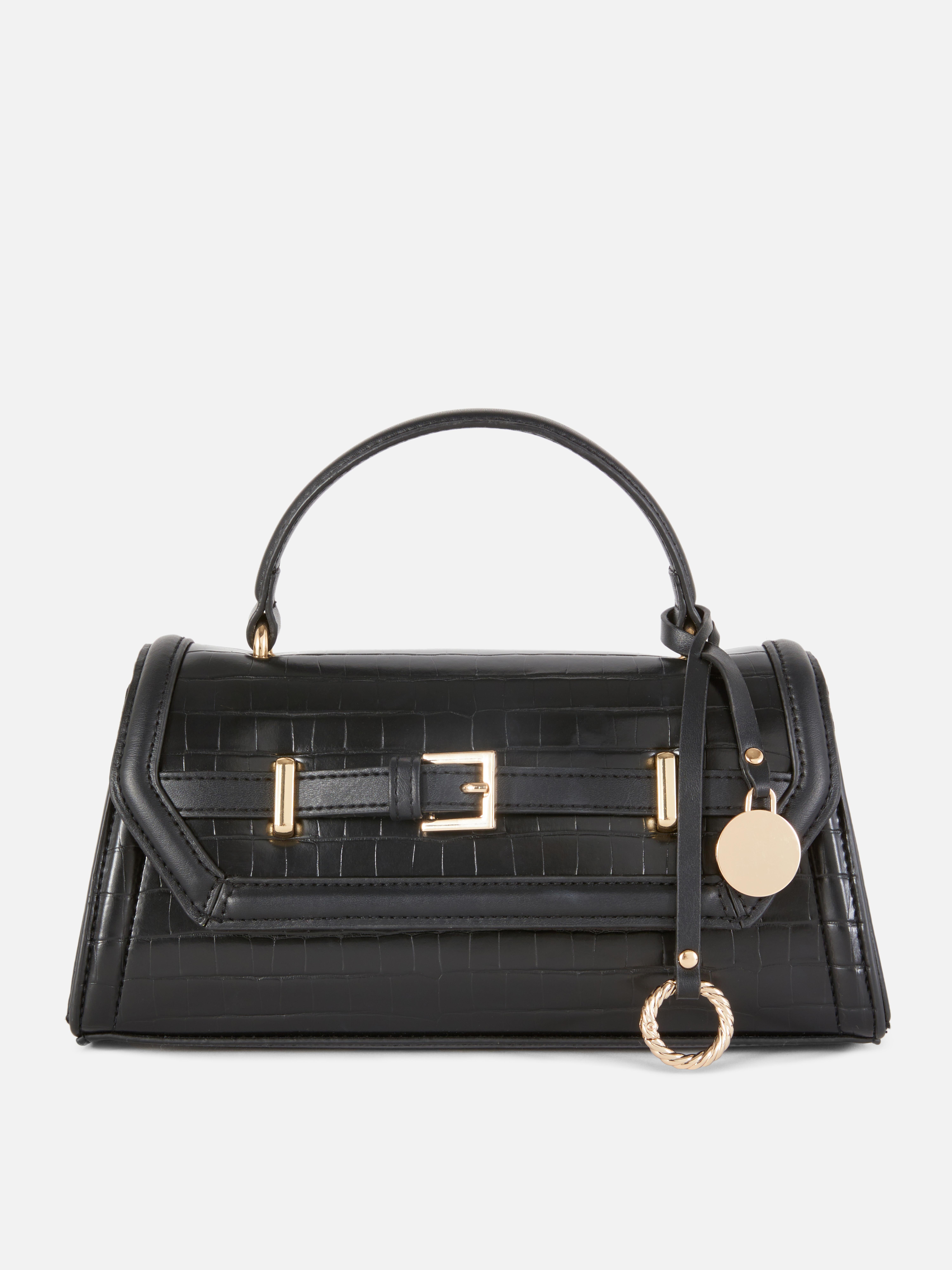 Borsa con cinturino effetto coccodrillo