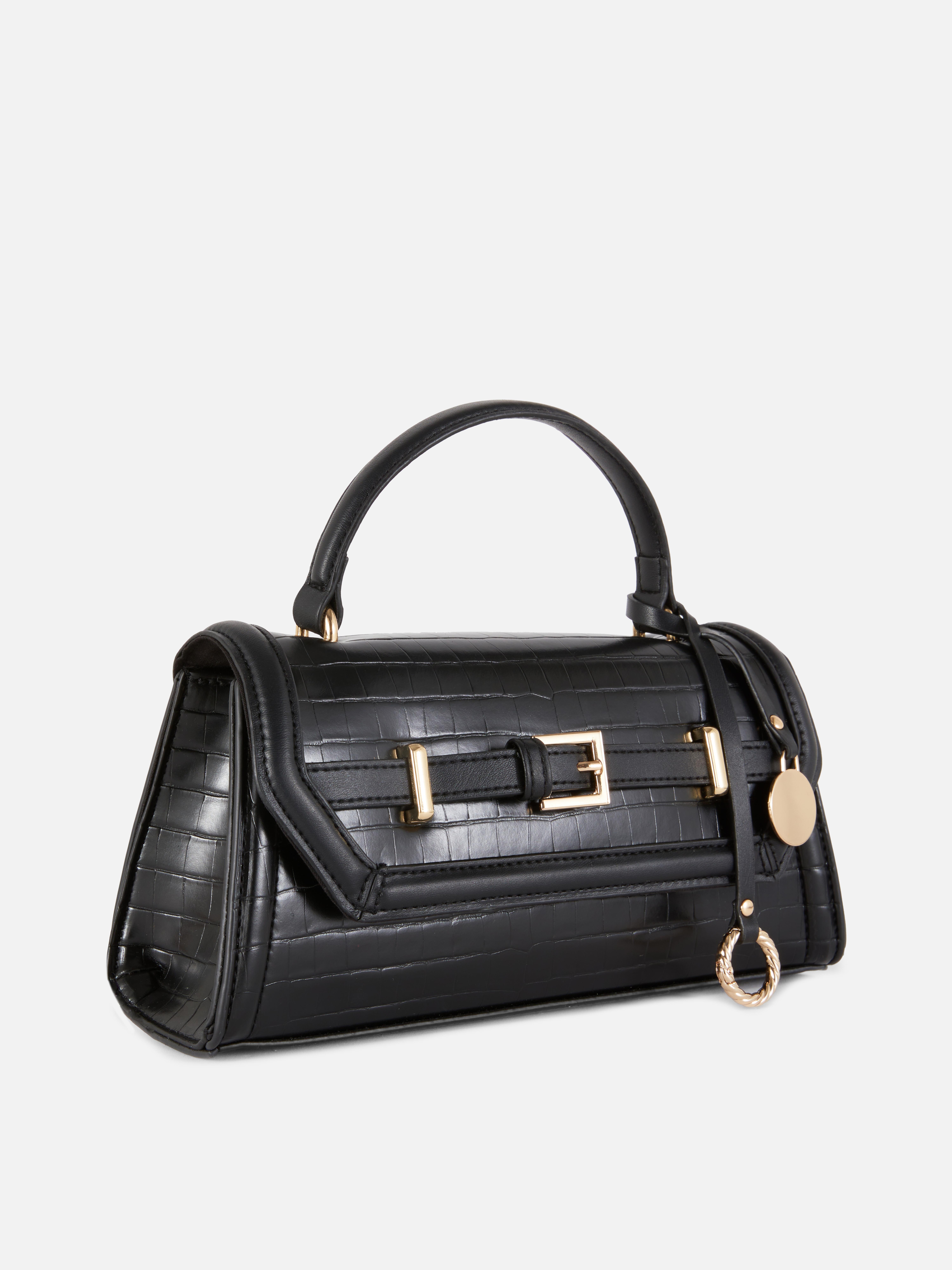 Borsa con cinturino effetto coccodrillo