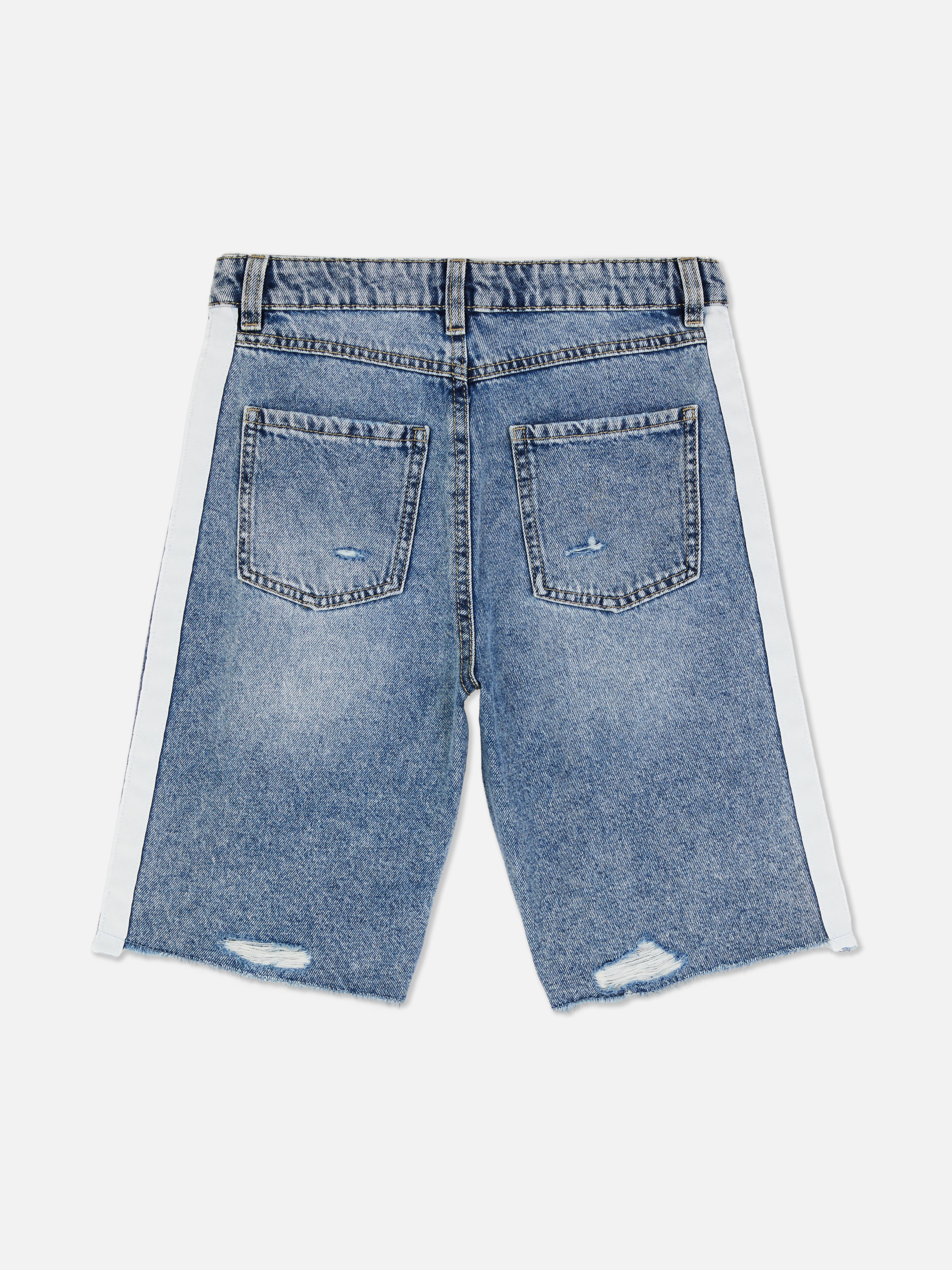 Girls Blue Denim Side Stripe Bermuda Shorts | Primark