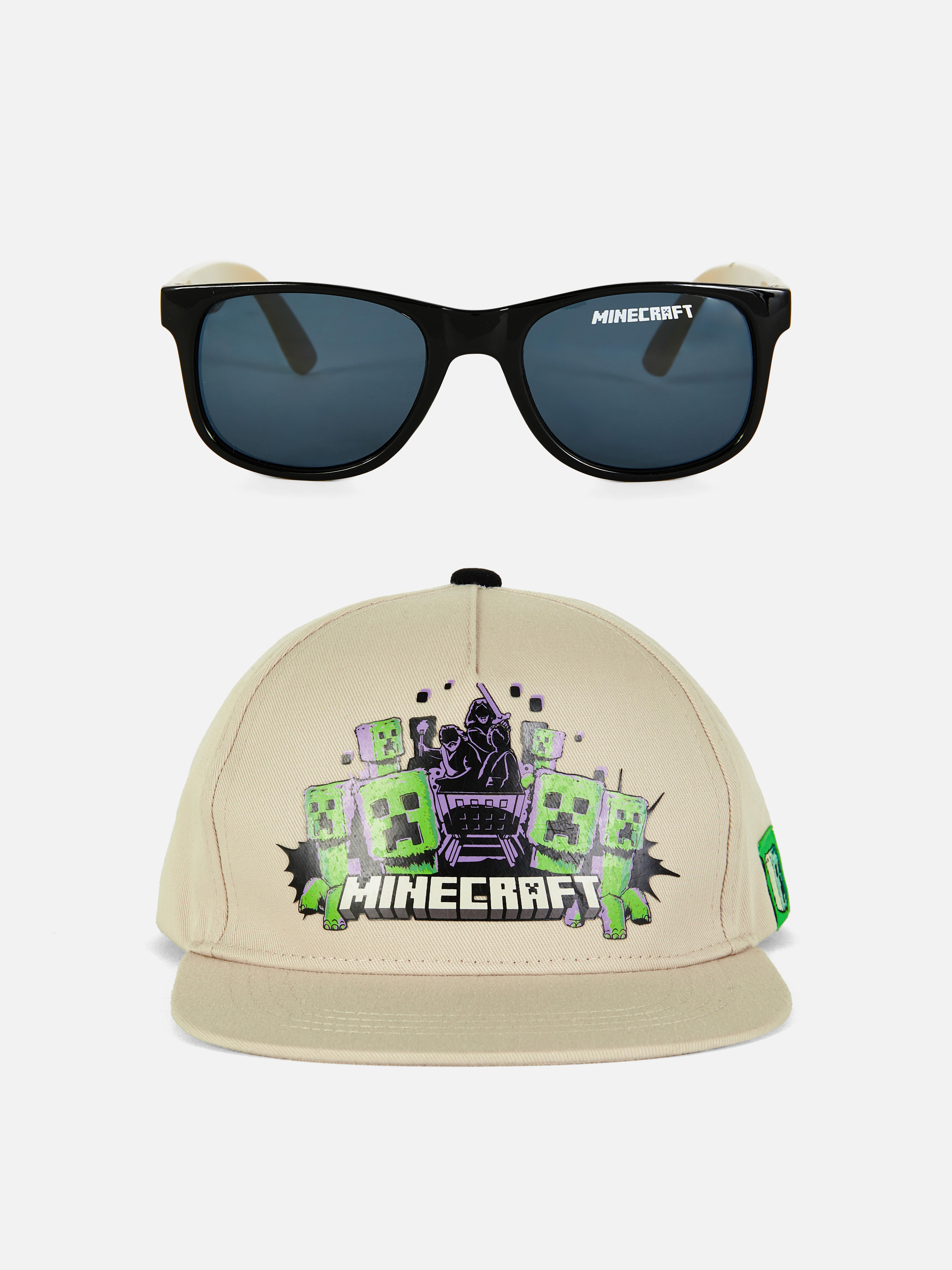Zonnebril en pet Minecraft