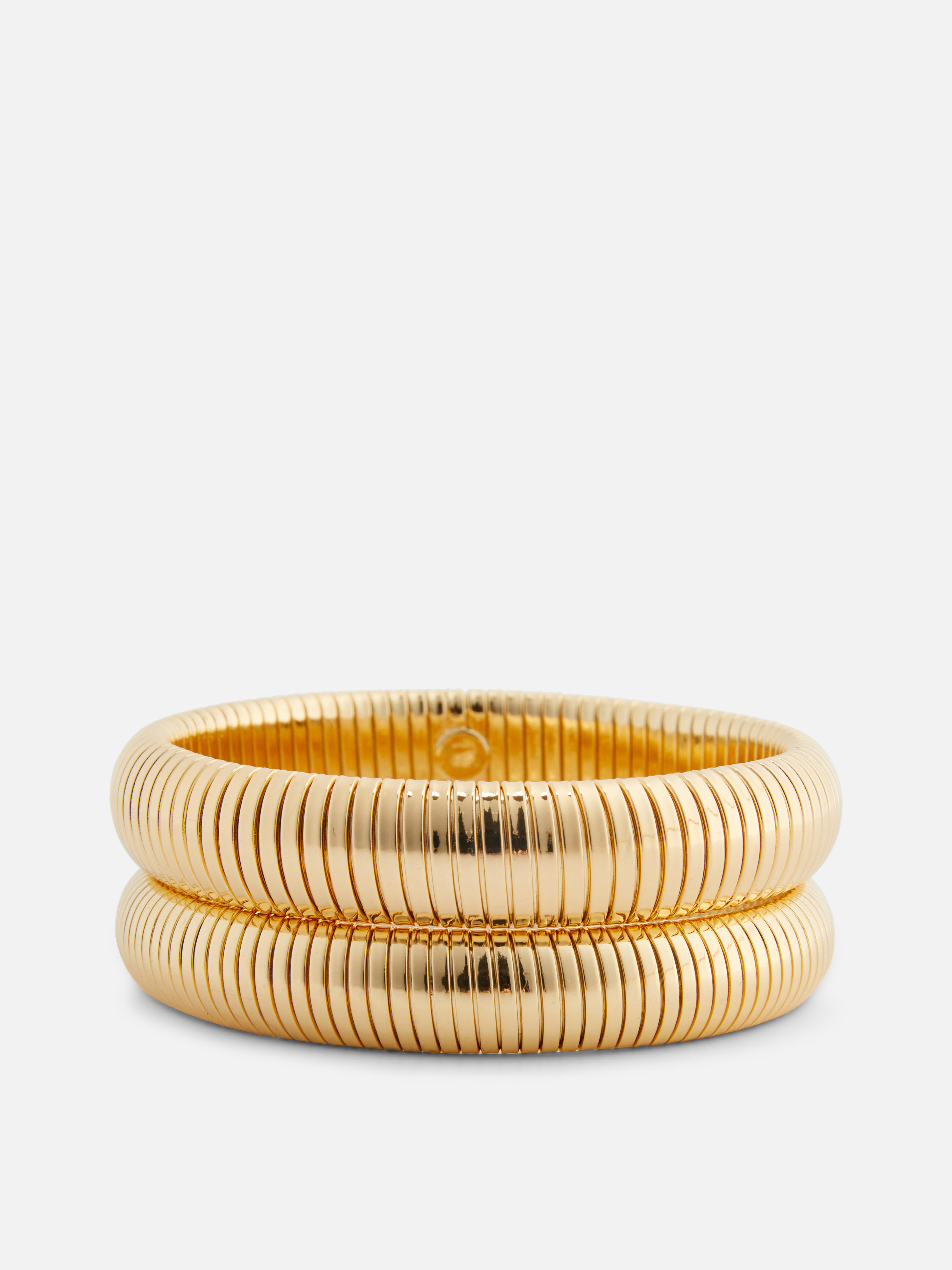 Lot de 2 bracelets striés