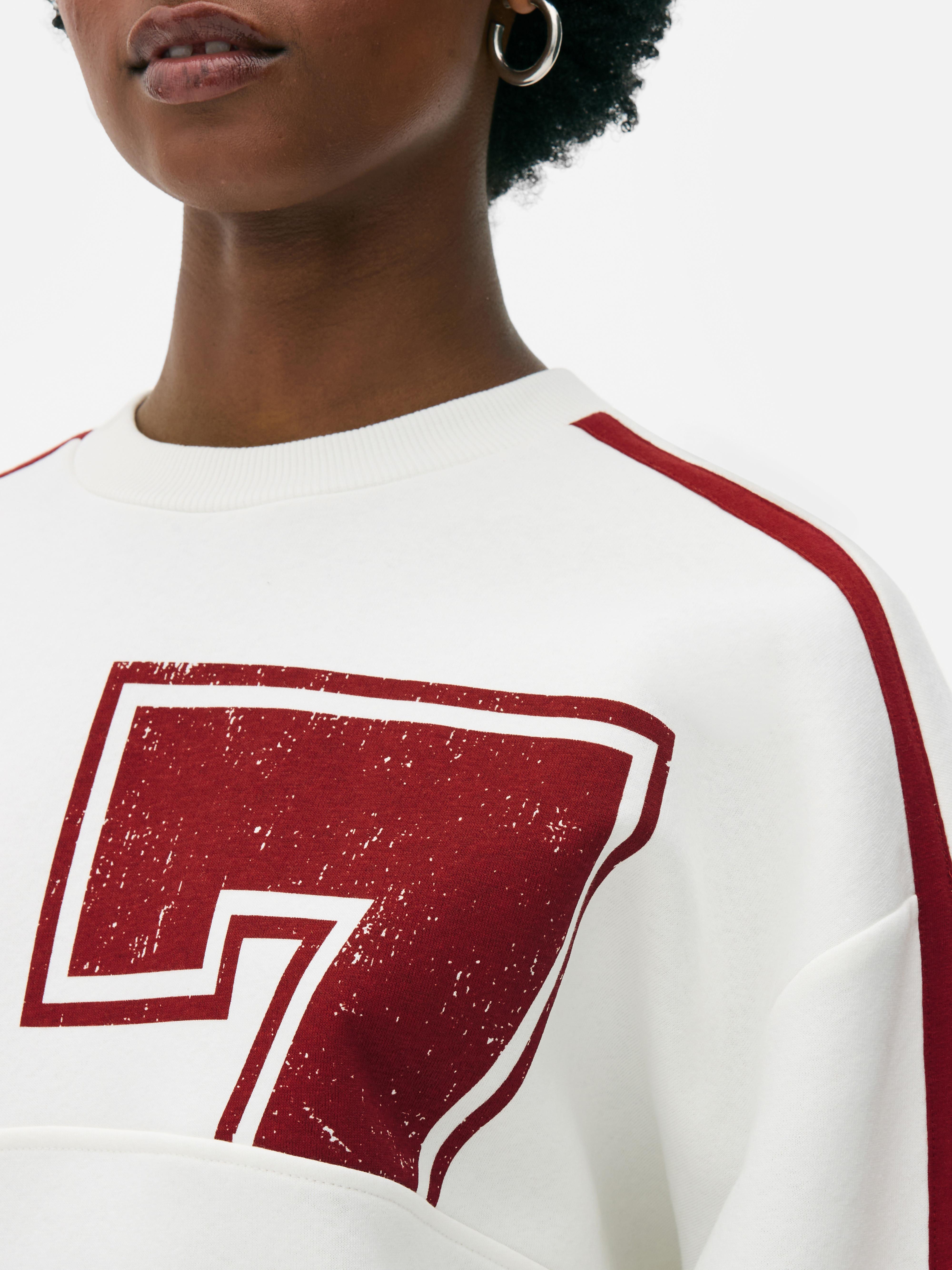 Oversized sweatshirt met nummer en Varsity-stijl