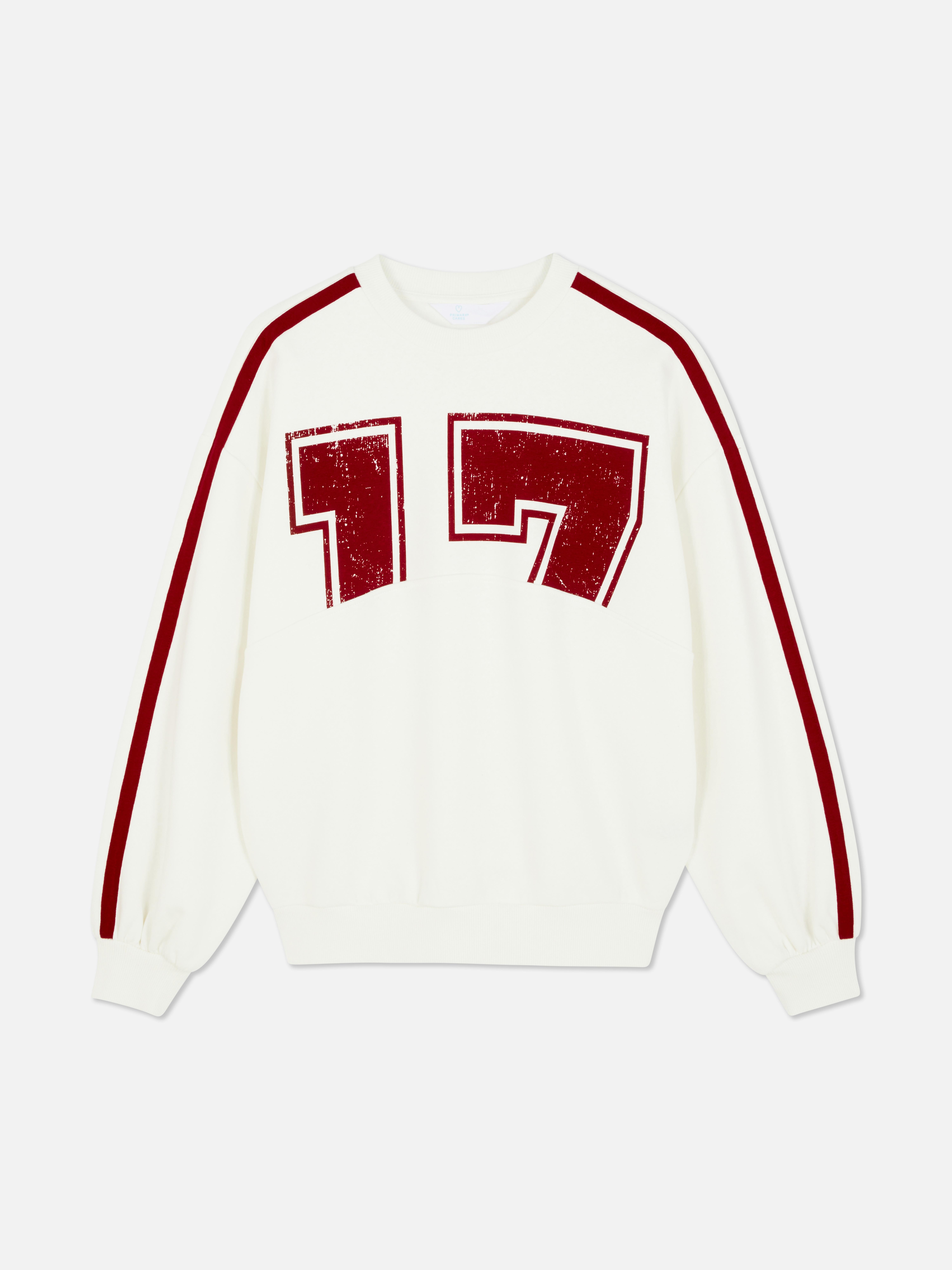 Oversized sweatshirt met nummer en Varsity-stijl