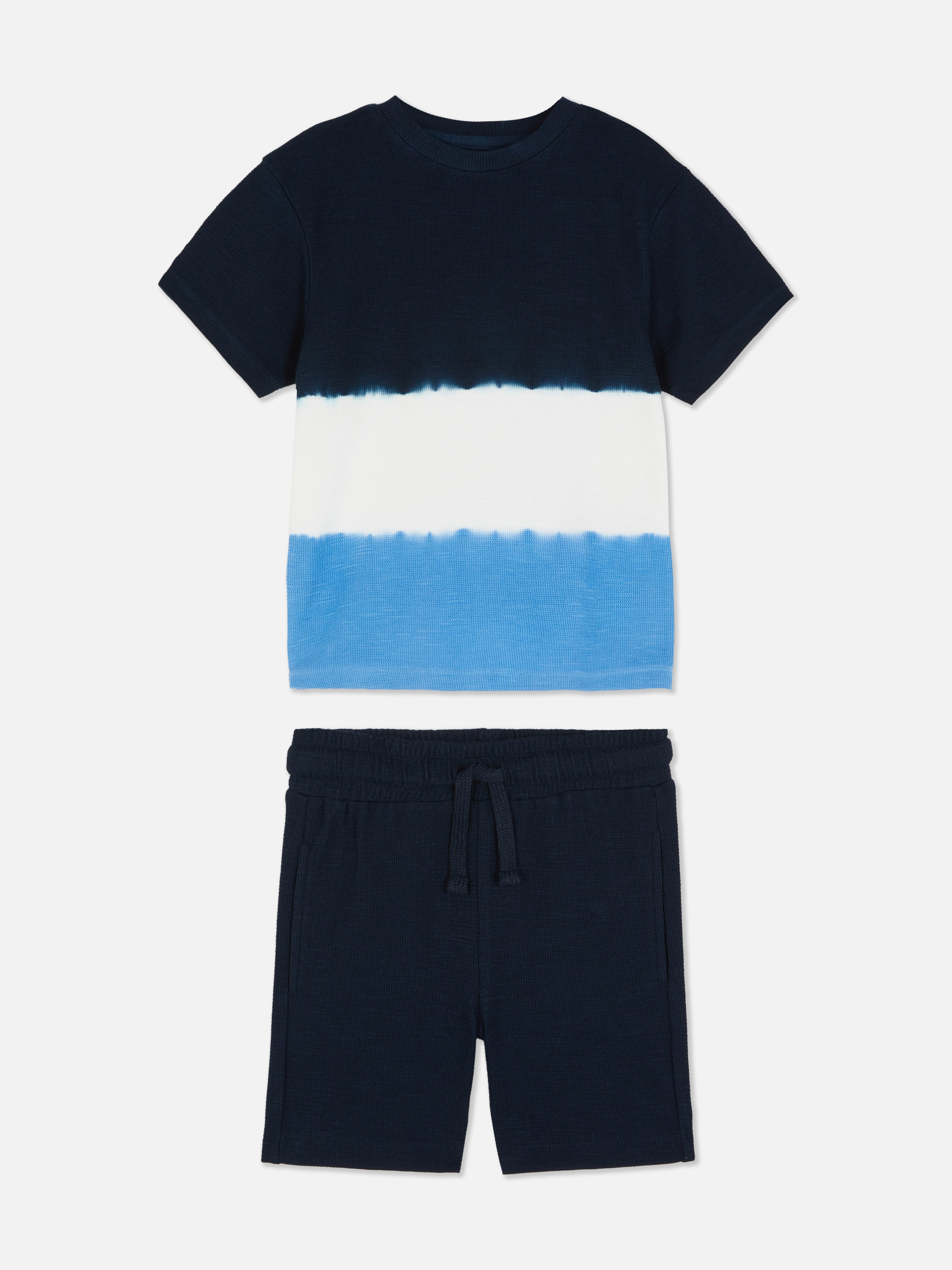 1,5-8 jr | Set van gestreept tie-dye T-shirt en short
