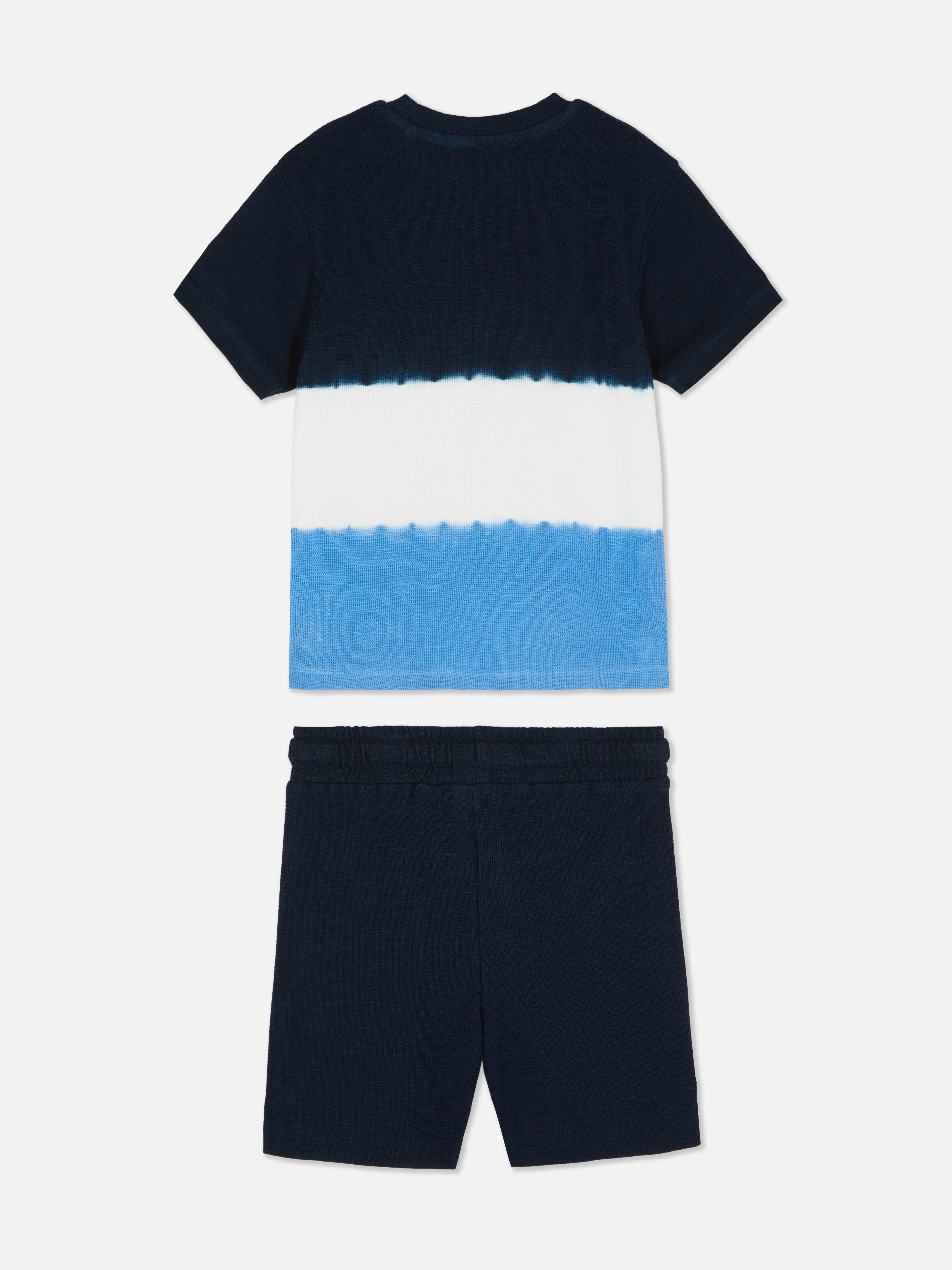1,5-8 jr | Set van gestreept tie-dye T-shirt en short