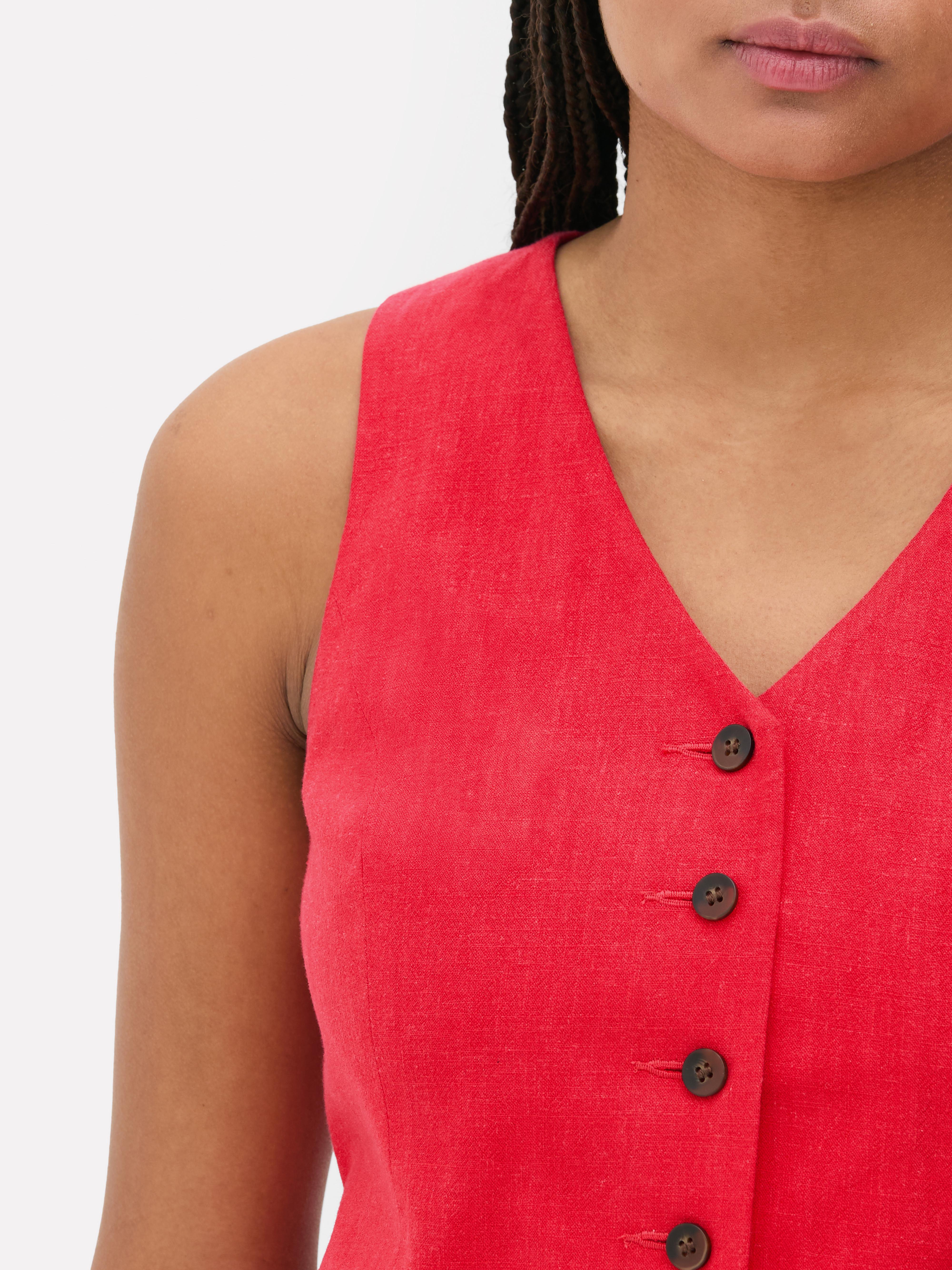 Long Flax Vest