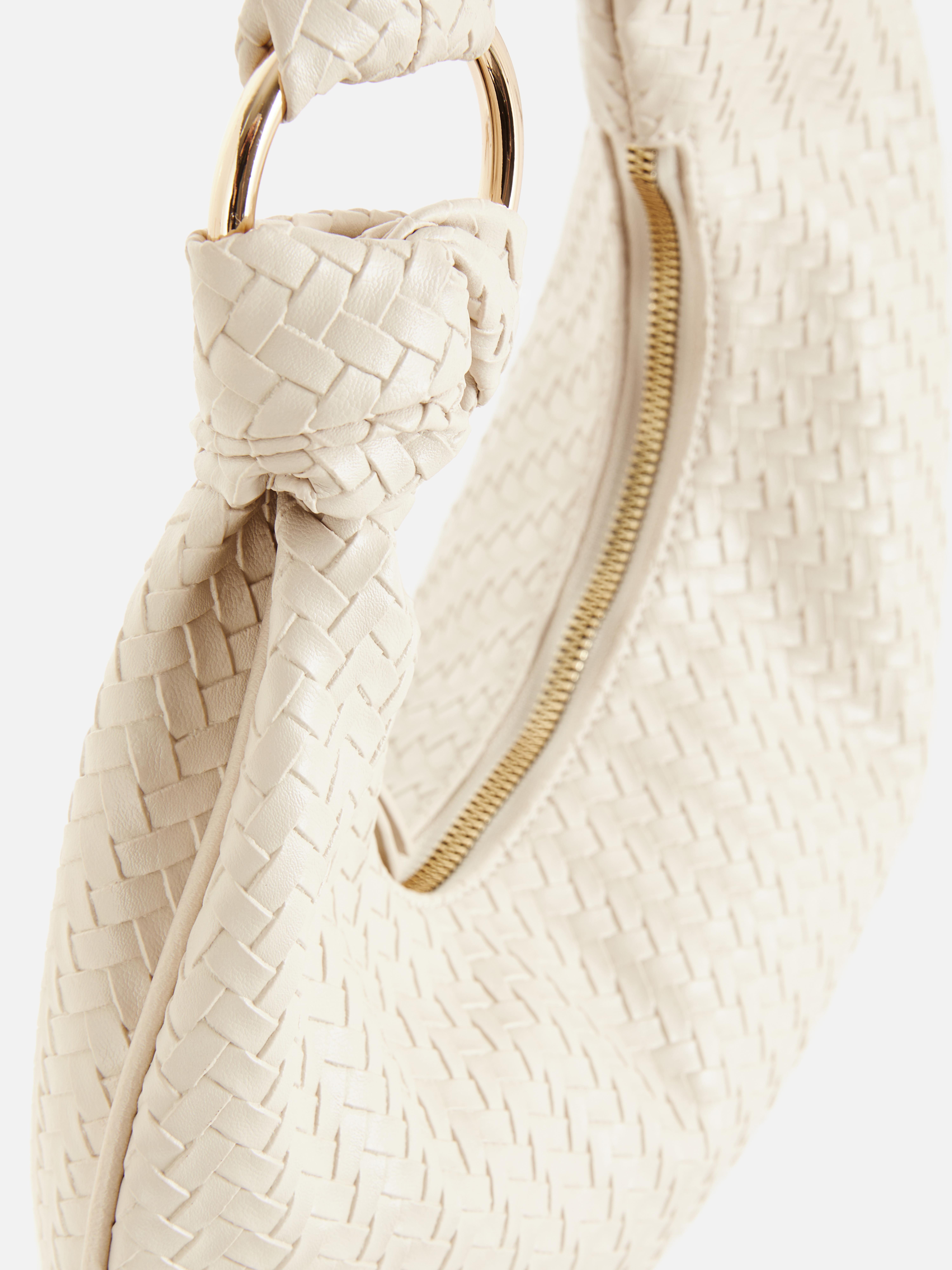 Women's Ivory Woven Faux Leather Shoulder Bag | Primark Women's Ivory Woven Faux Leather Shoulder Bag | Primark