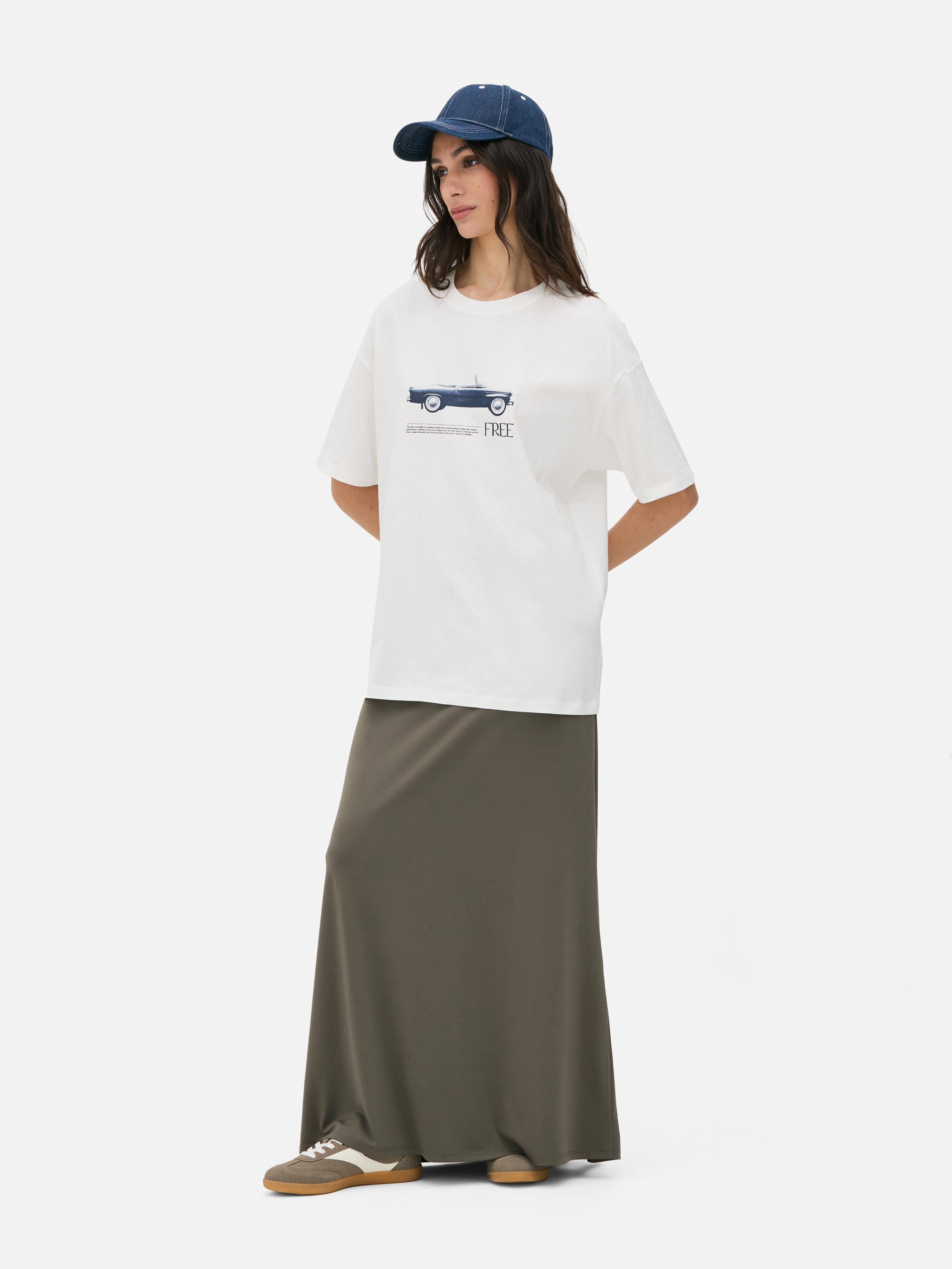 Oversized boyfriend-T-shirt met autoprint