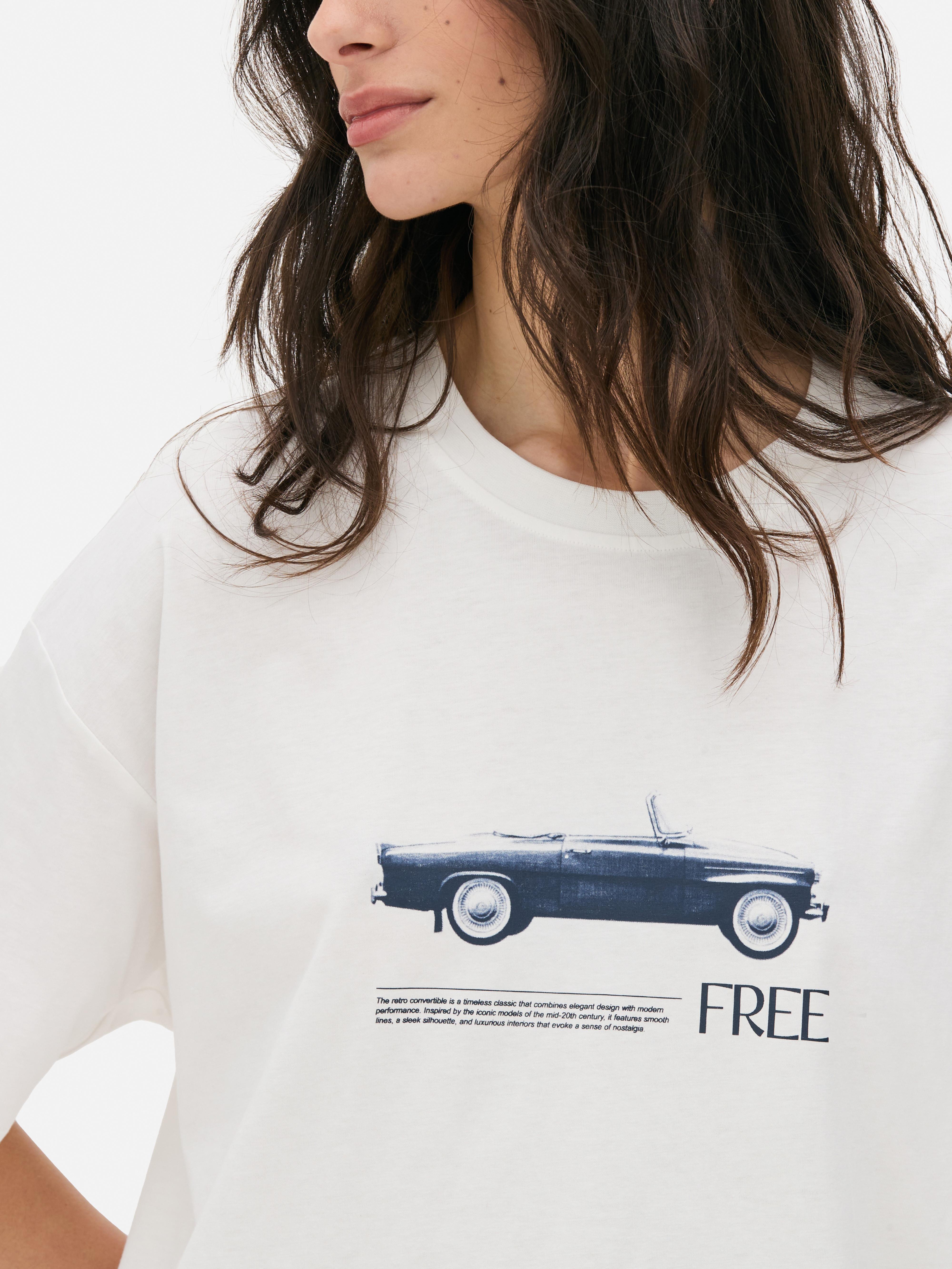Oversized boyfriend-T-shirt met autoprint