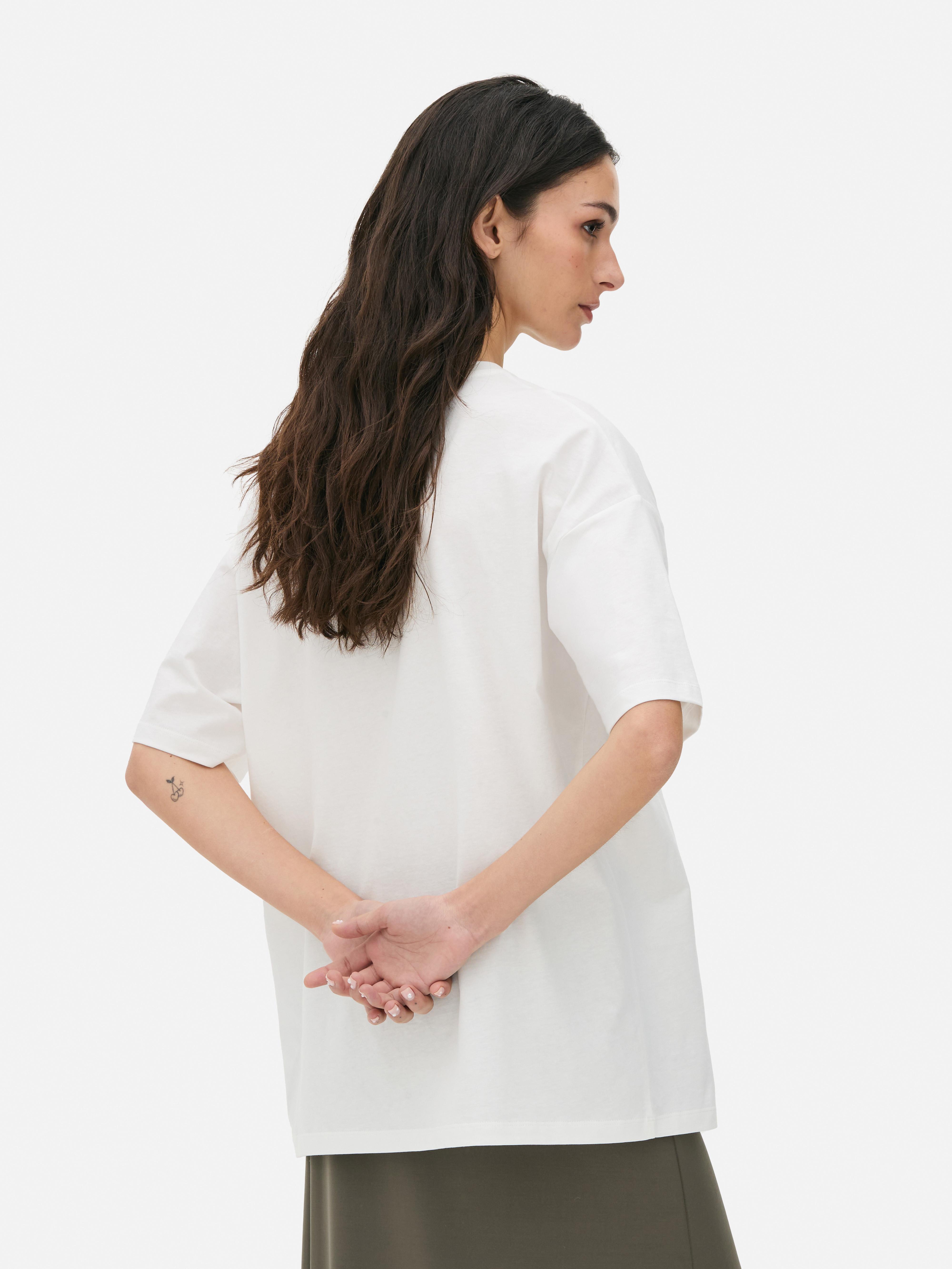 Oversized boyfriend-T-shirt met autoprint
