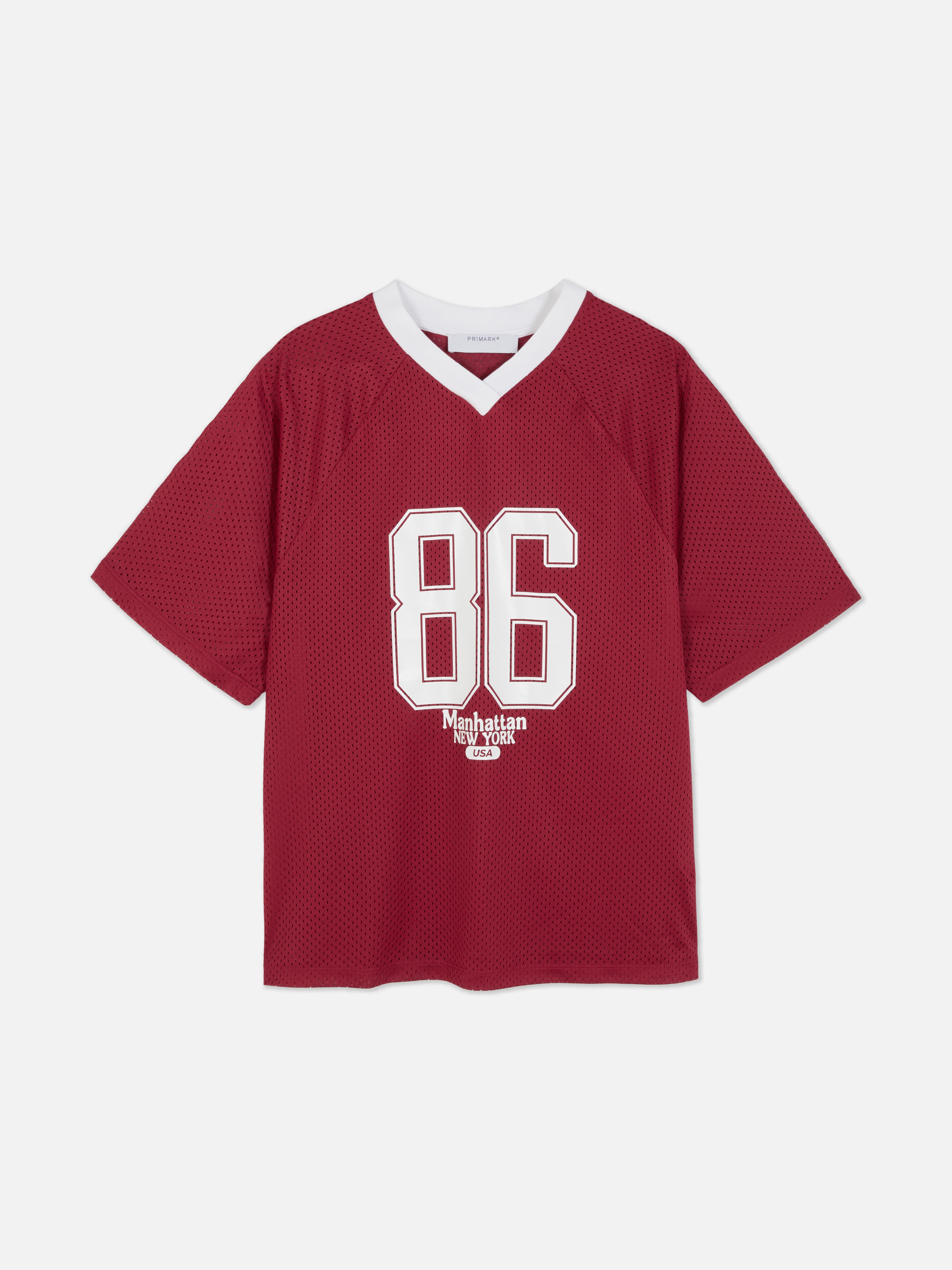 Maglietta oversize a maniche corte stile college