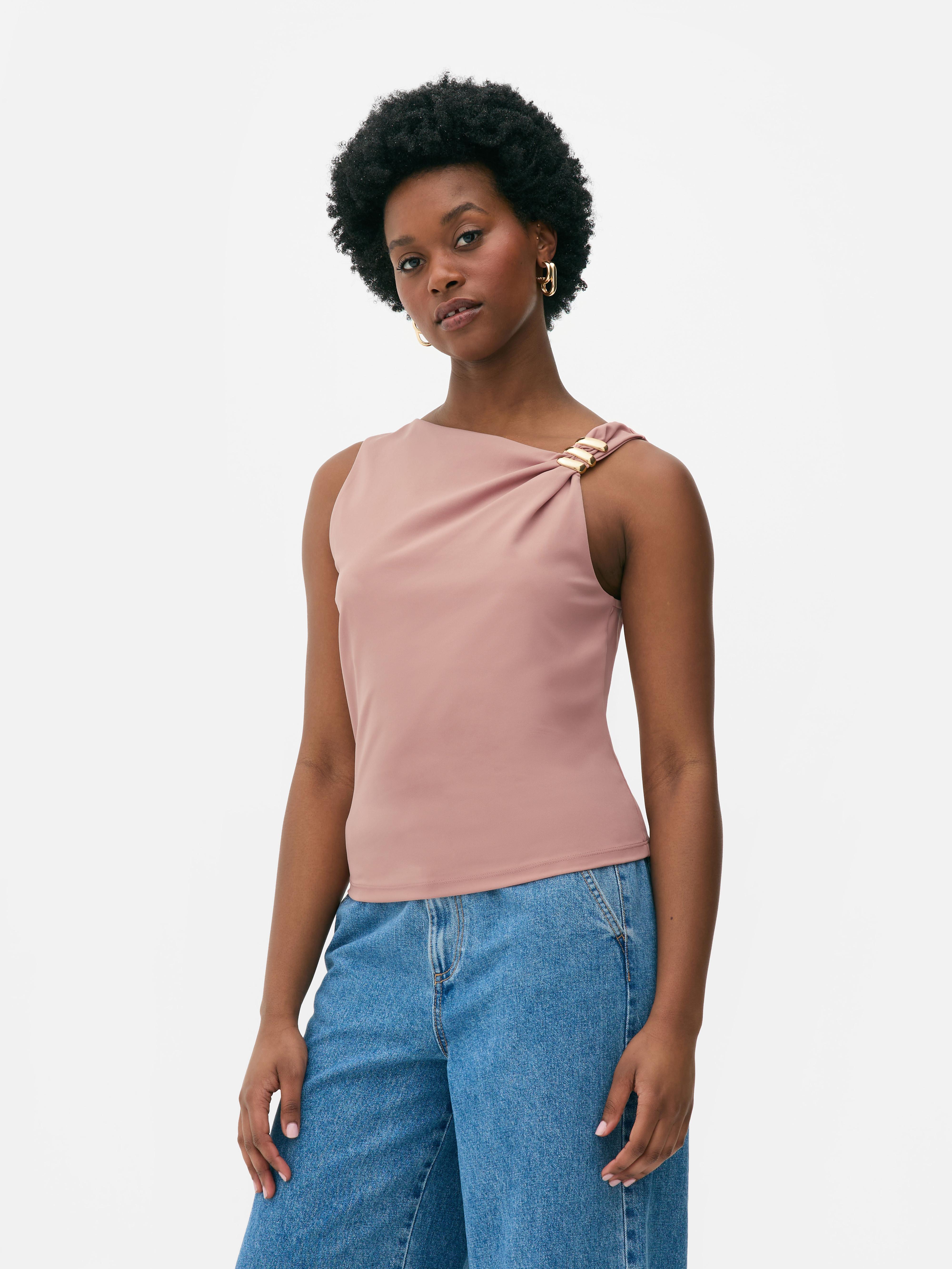 Women's Pink Sleeveless Top with Gold Hardware | Primark