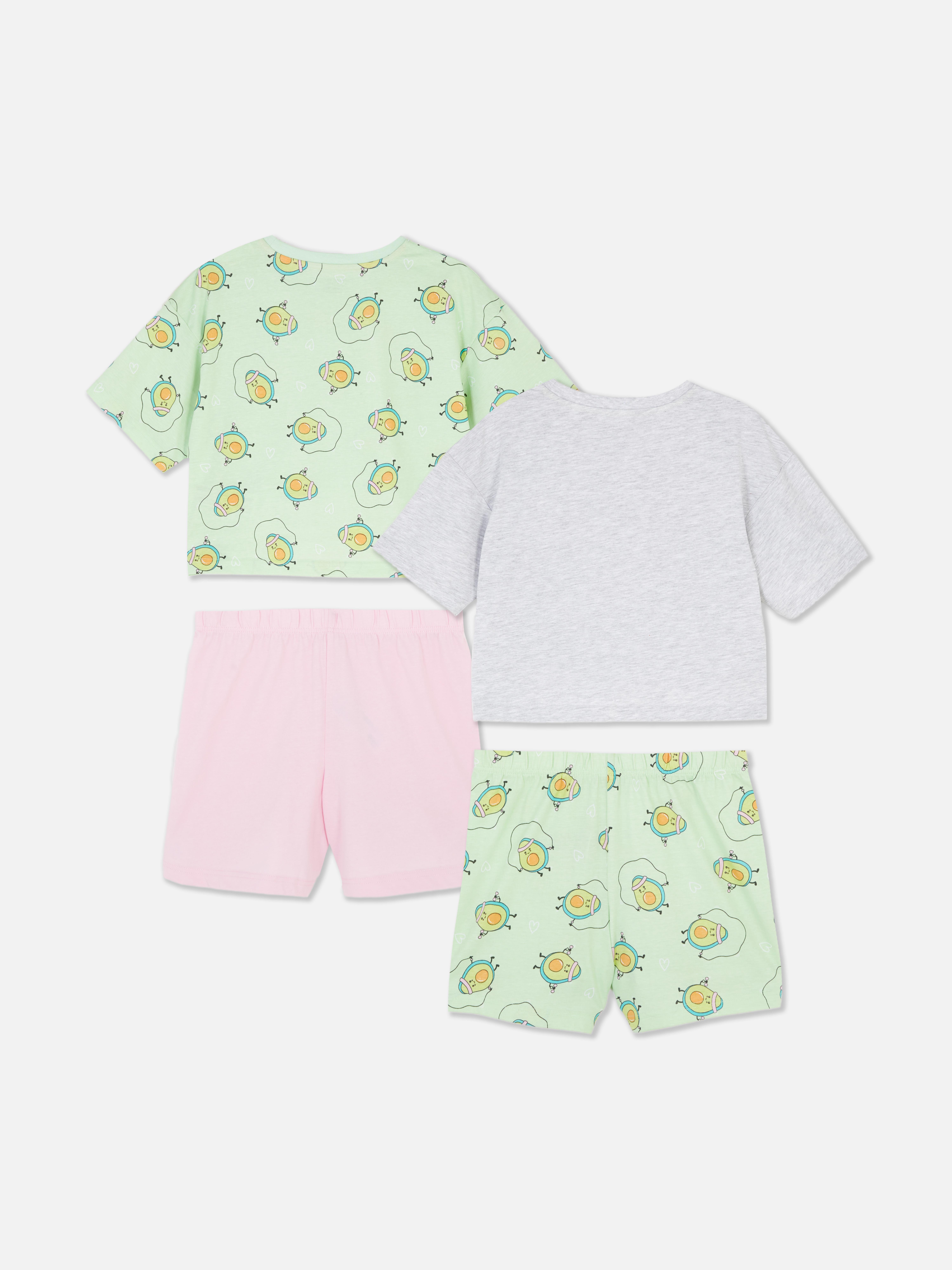 7-15 jr | Korte pyjama met avocadoprint, set van 2
