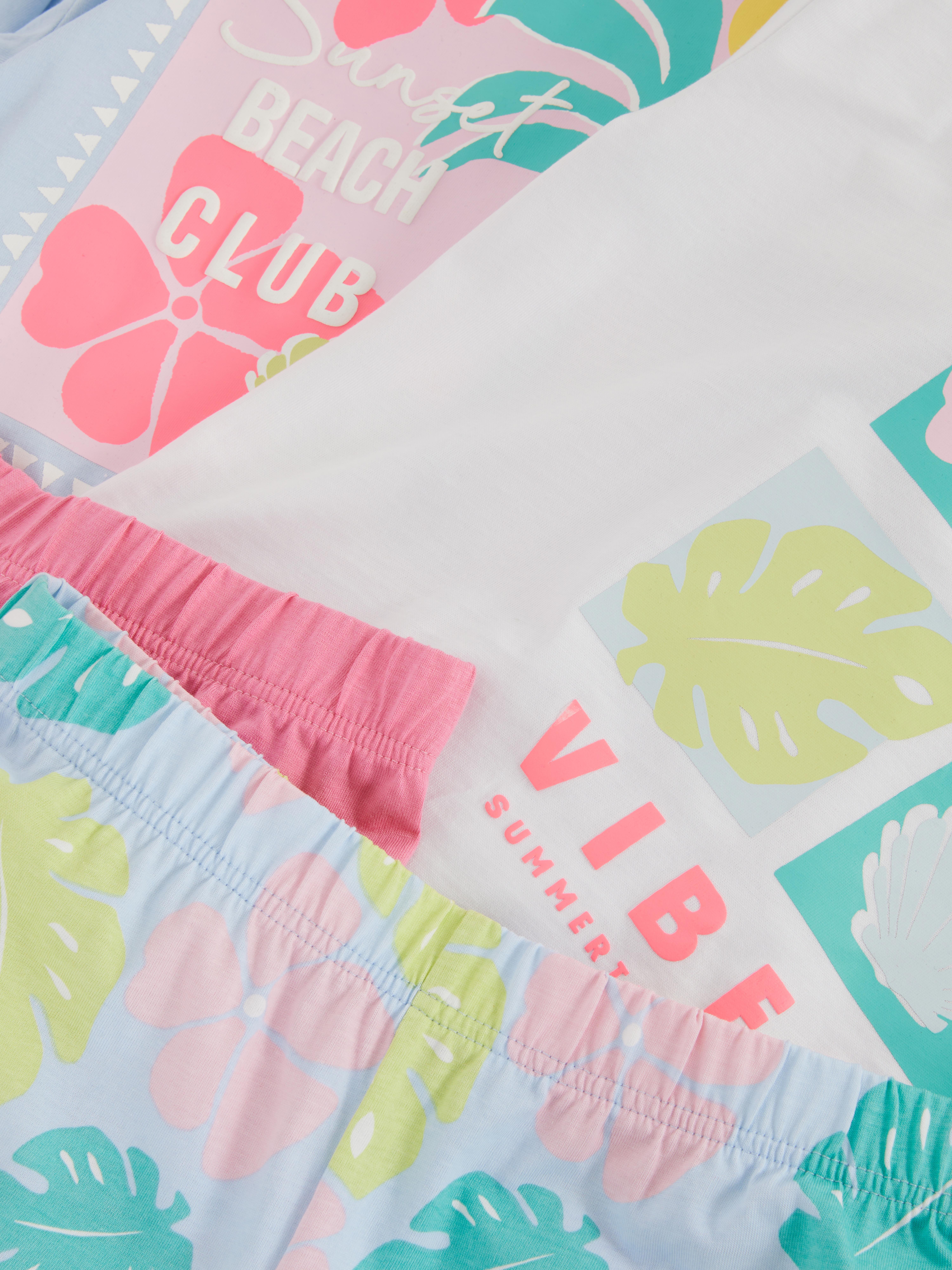 7-15 anos | Pack 2 pijamas curtos gráficos praia