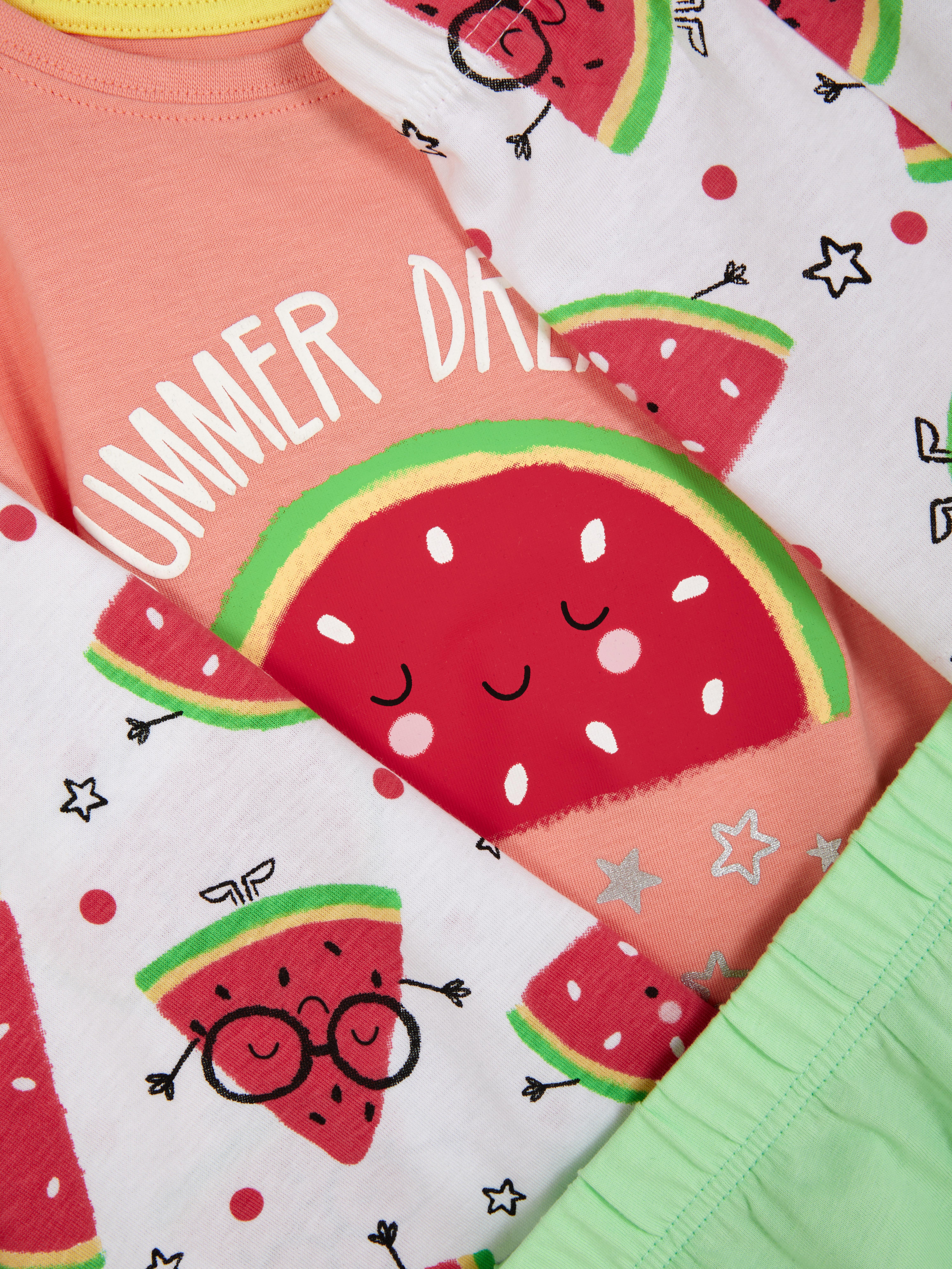1,5–8 Jahre | Schlafanzug mit Wassermelonen-Grafik, 2er-Pack