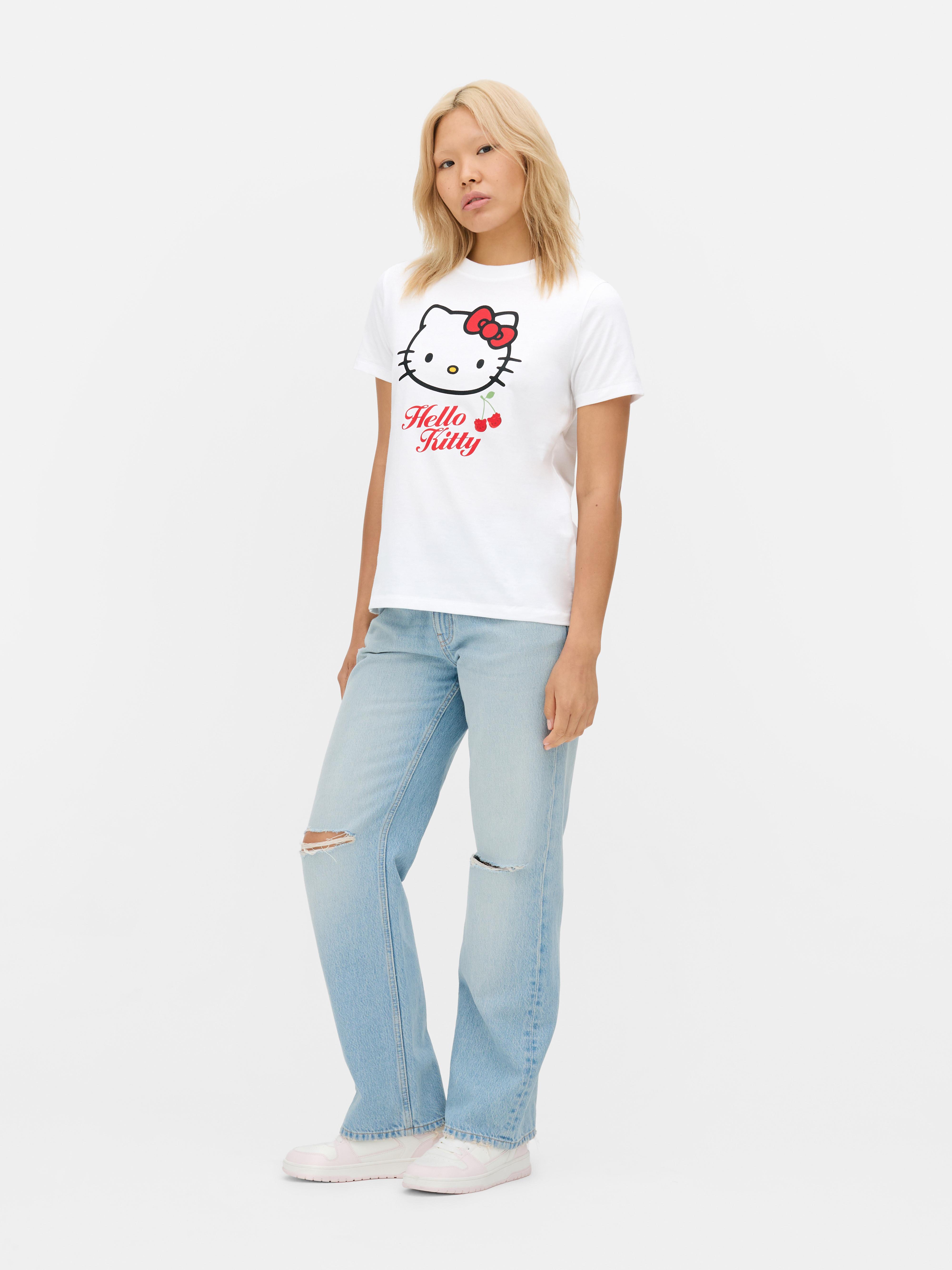 „Hello Kitty“ T-Shirt mit Kirschmotiv