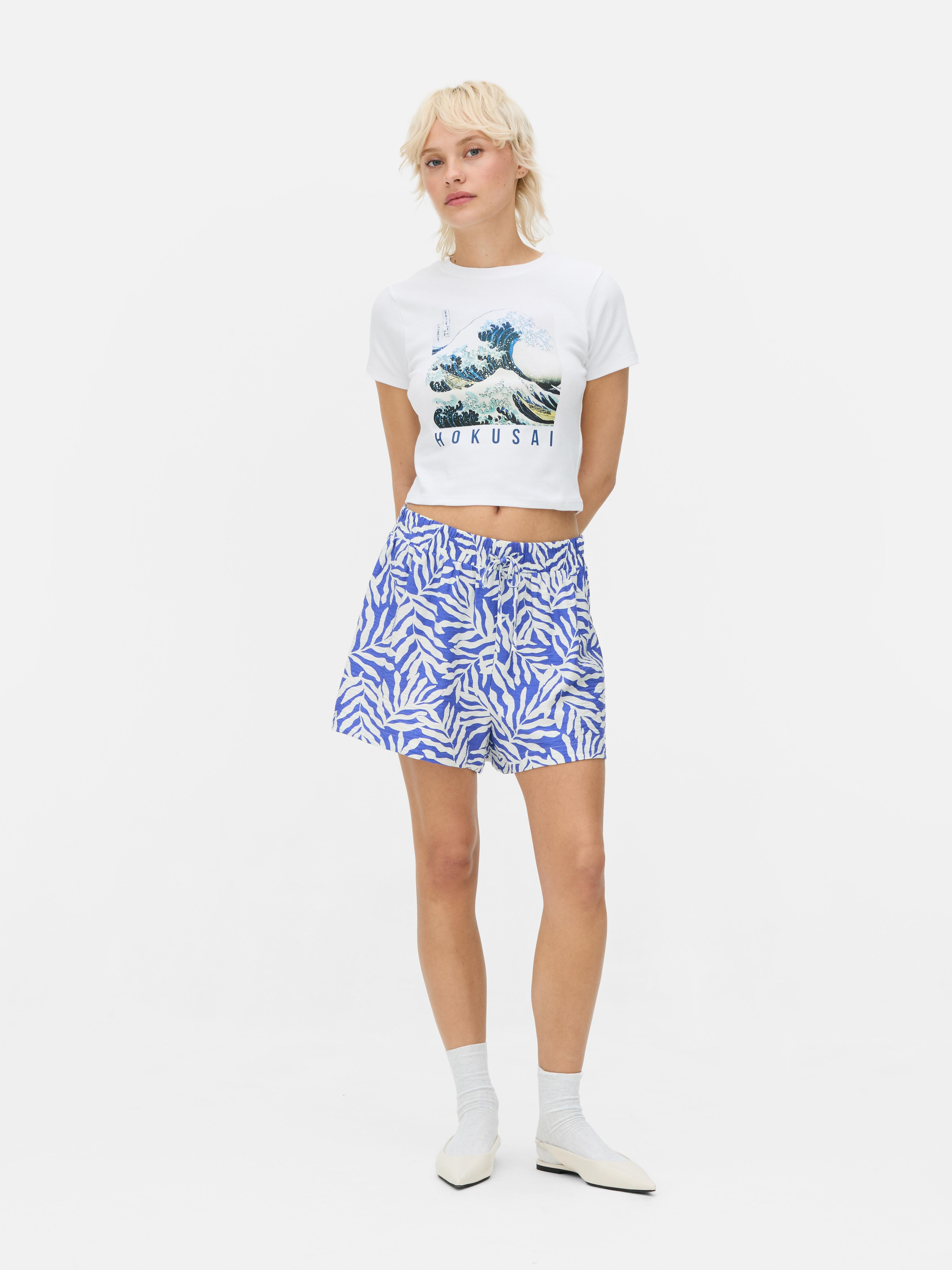 Kurzes „Hokusai Die große Welle“ T-Shirt