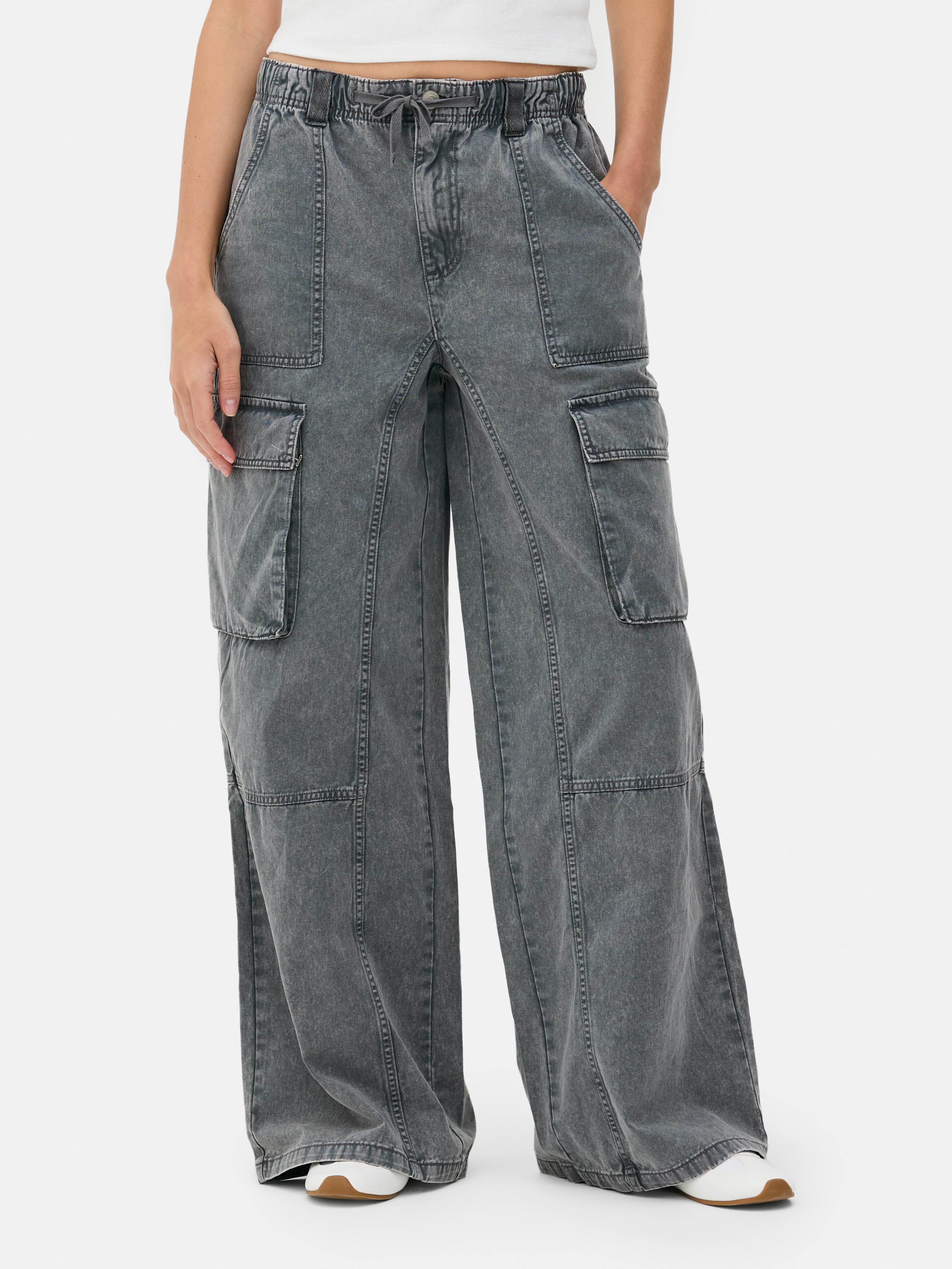 Pantaloni casual cargo cu șnur